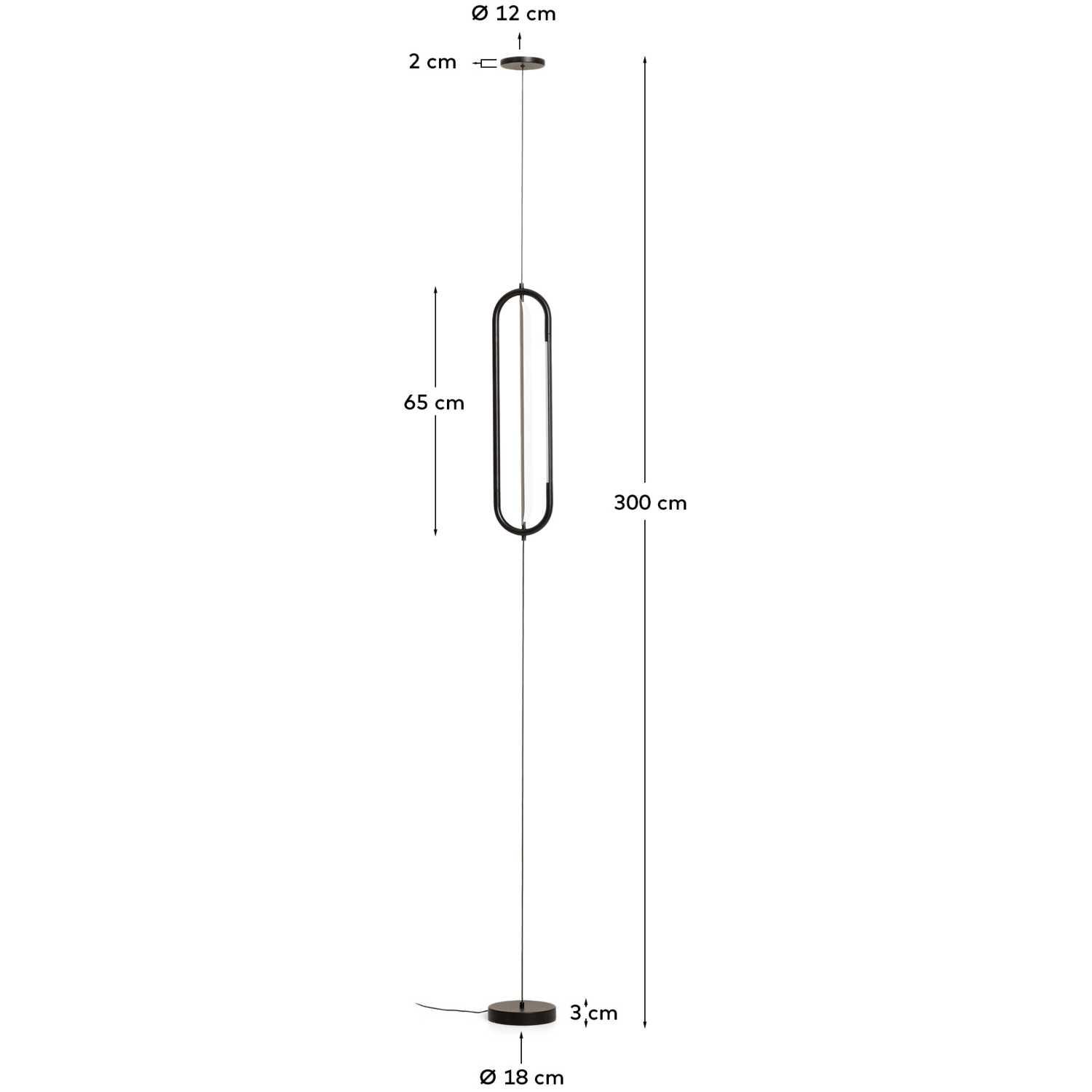 Deckenleuchte Bow aus schwarzem Aluminium Ø 16 cm