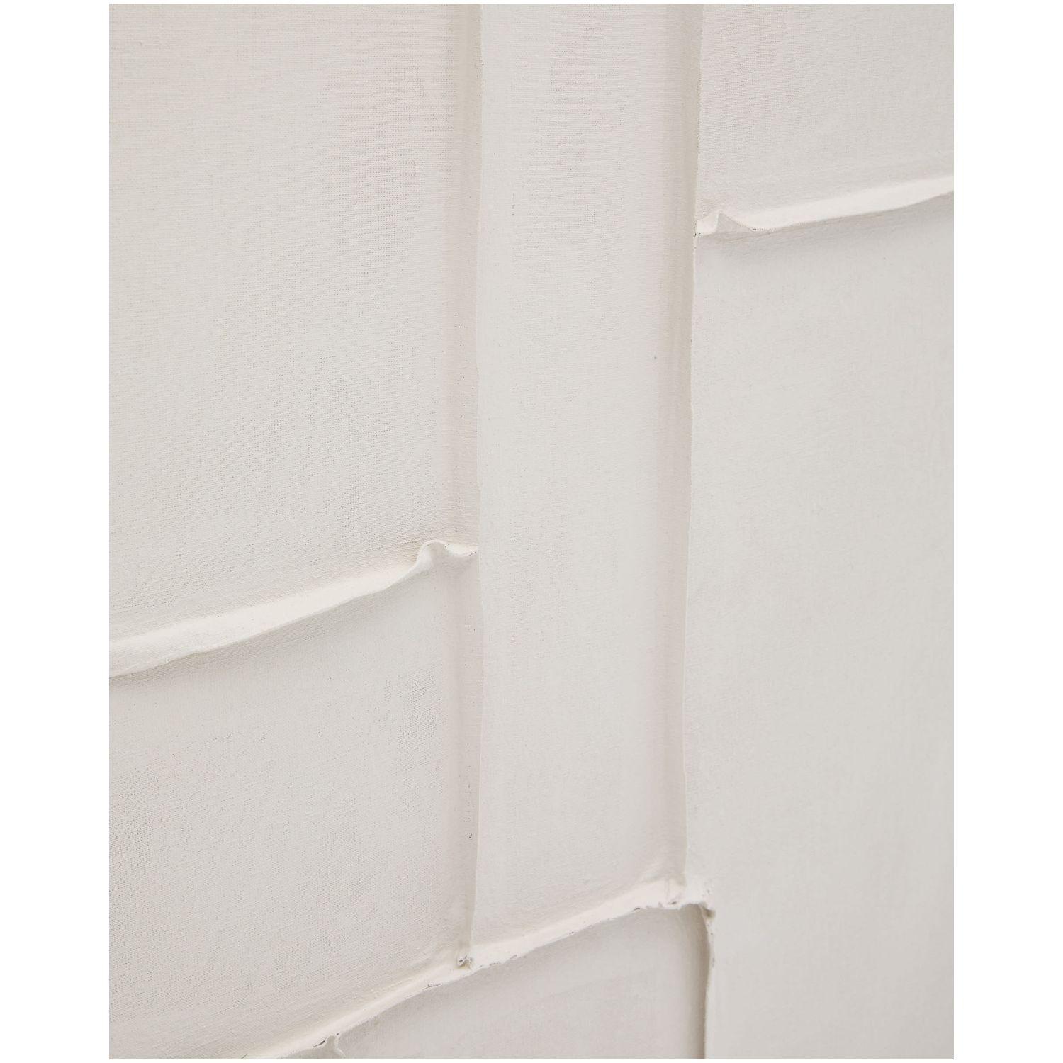 Bild Klis aus Leinen mit geometrischen Formen weiss 60x90