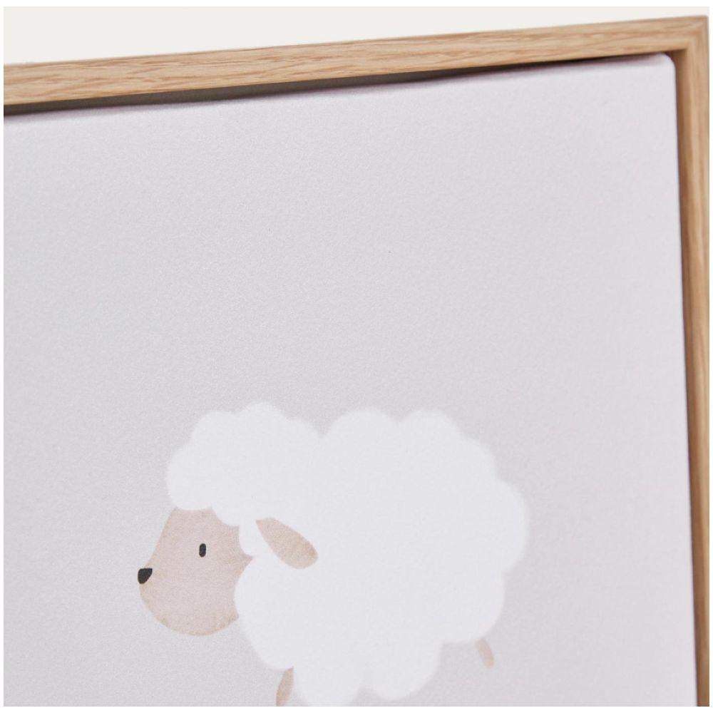 Bild Milu mit Schaf grau und weiss 20x20