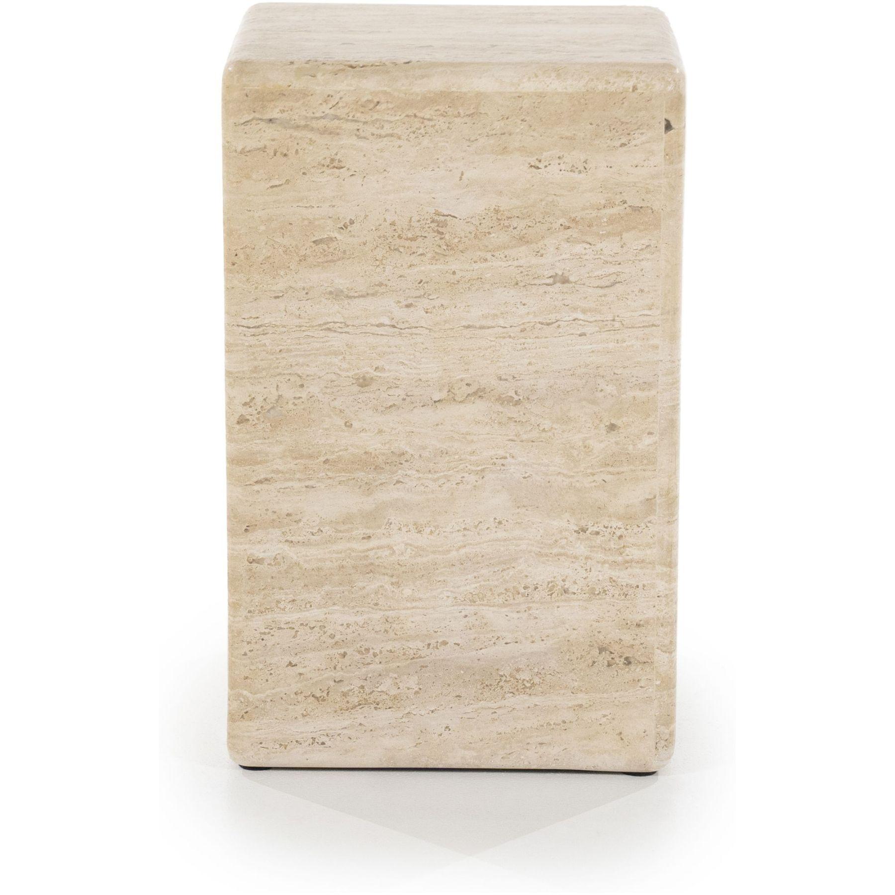 Beistelltisch Säule Cube Travertin Stein beige 30x30