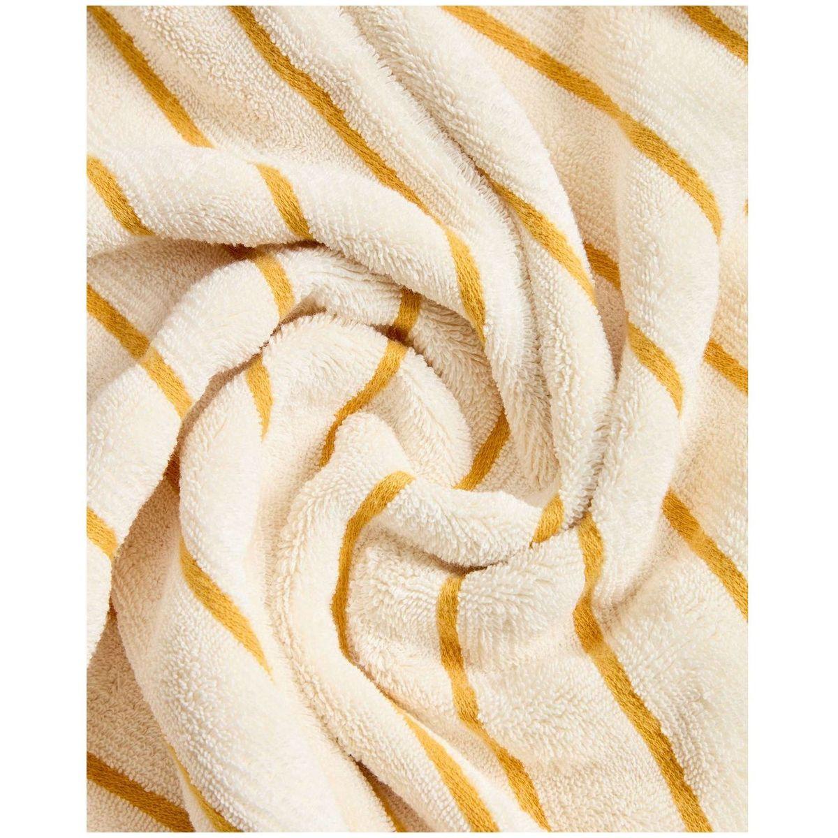 Handtuch Dorane aus 100 % Baumwolle mit gelben Streifen 100 x 150 cm