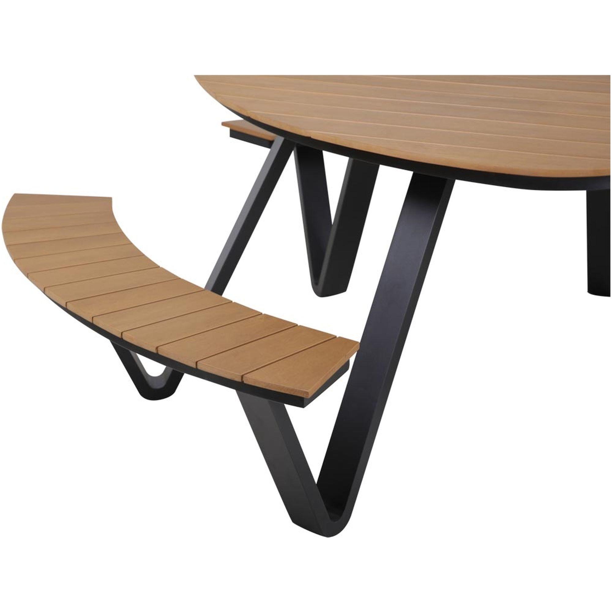 Garten Picknick Tischset dreickig Aluminium Poly-Holz Piazza