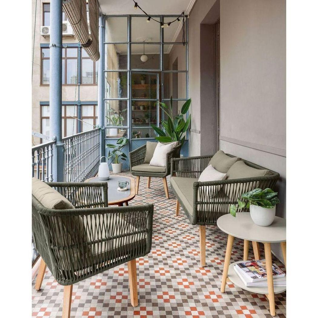 Gartenlounge Set Pestoni Akazienholz Seil (3-teilig)