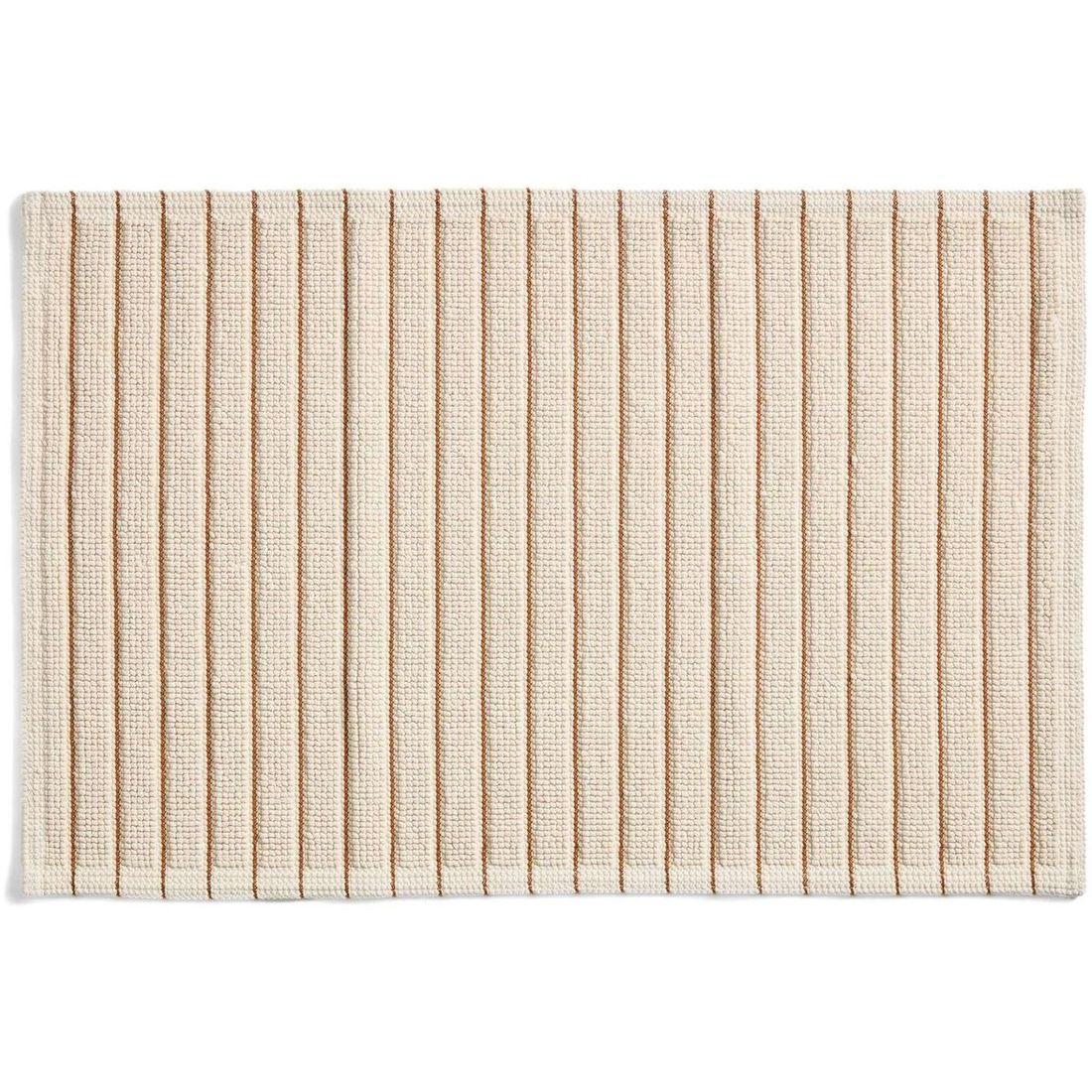 Badezimmermatte Merade aus Baumwolle mit orangefarbenen Streifen 50 x 80 cm