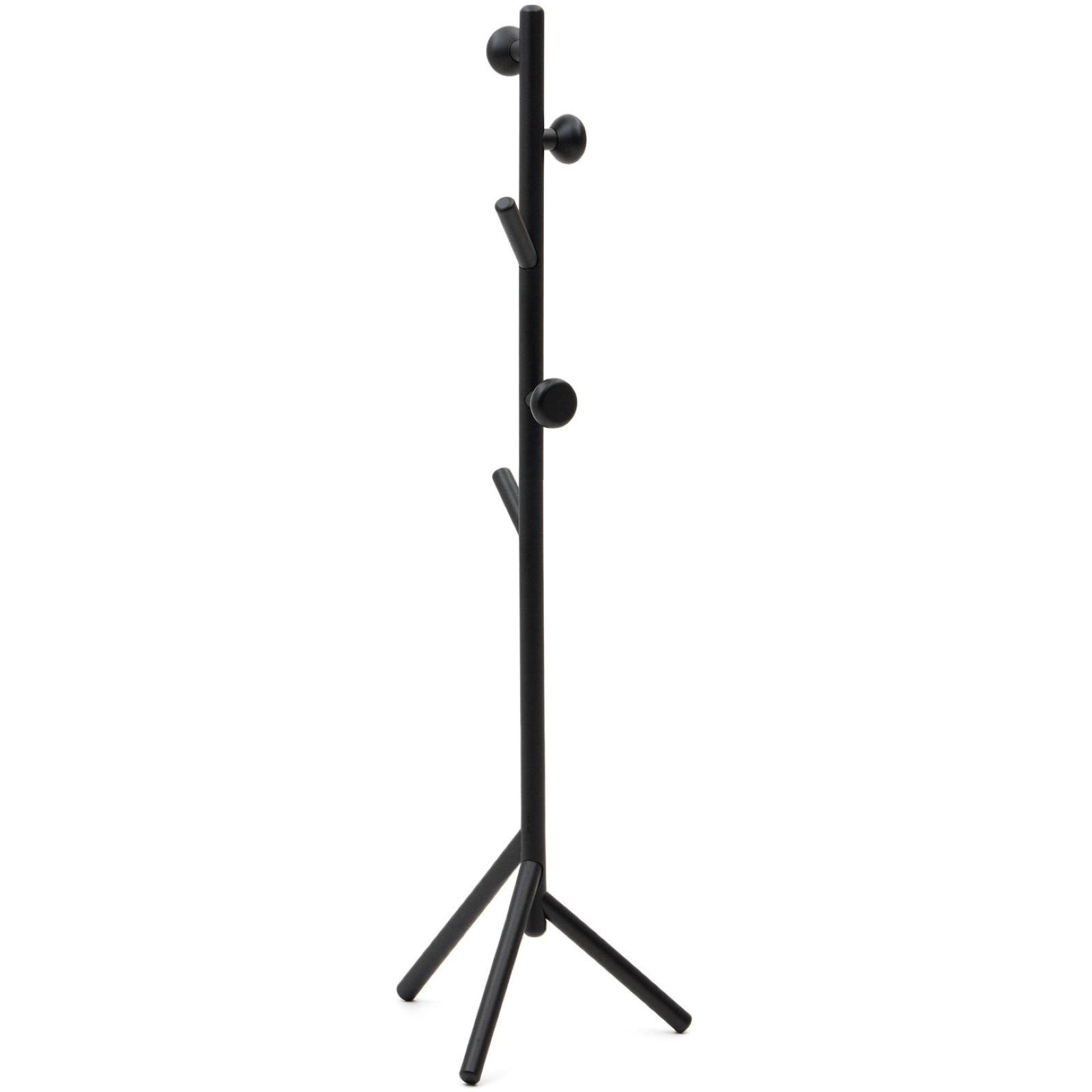 Garderobenständer Nadue aus massiver Buche schwarz 170 cm