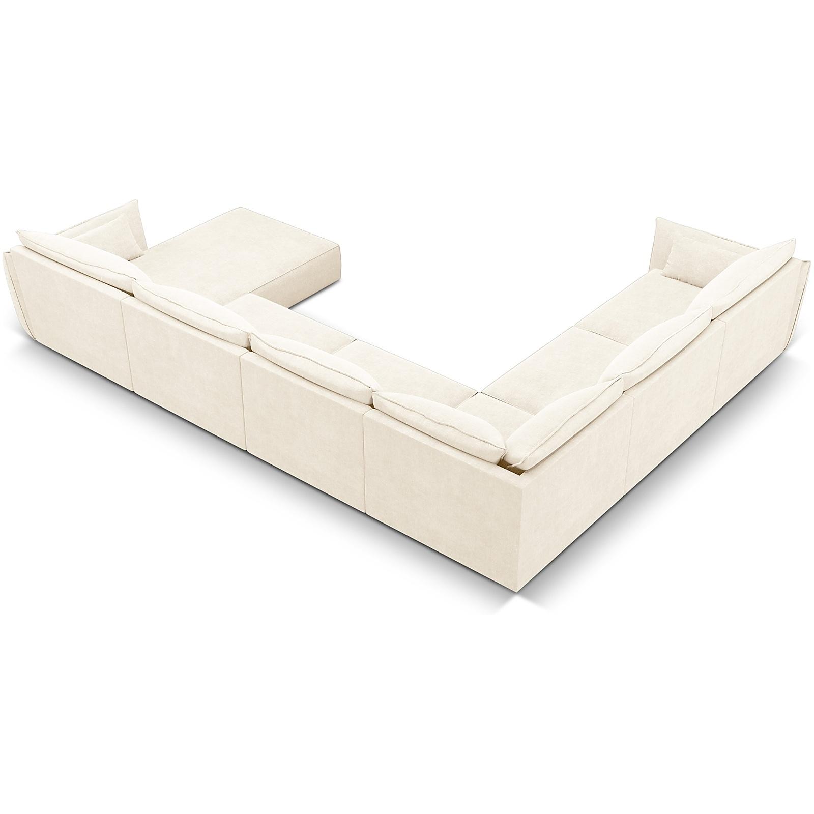 Wohnlandschaft U-Sofa Kaelle - Ausrichtung: links - Bezug: Chenille (Over The Horizon), Light Beige