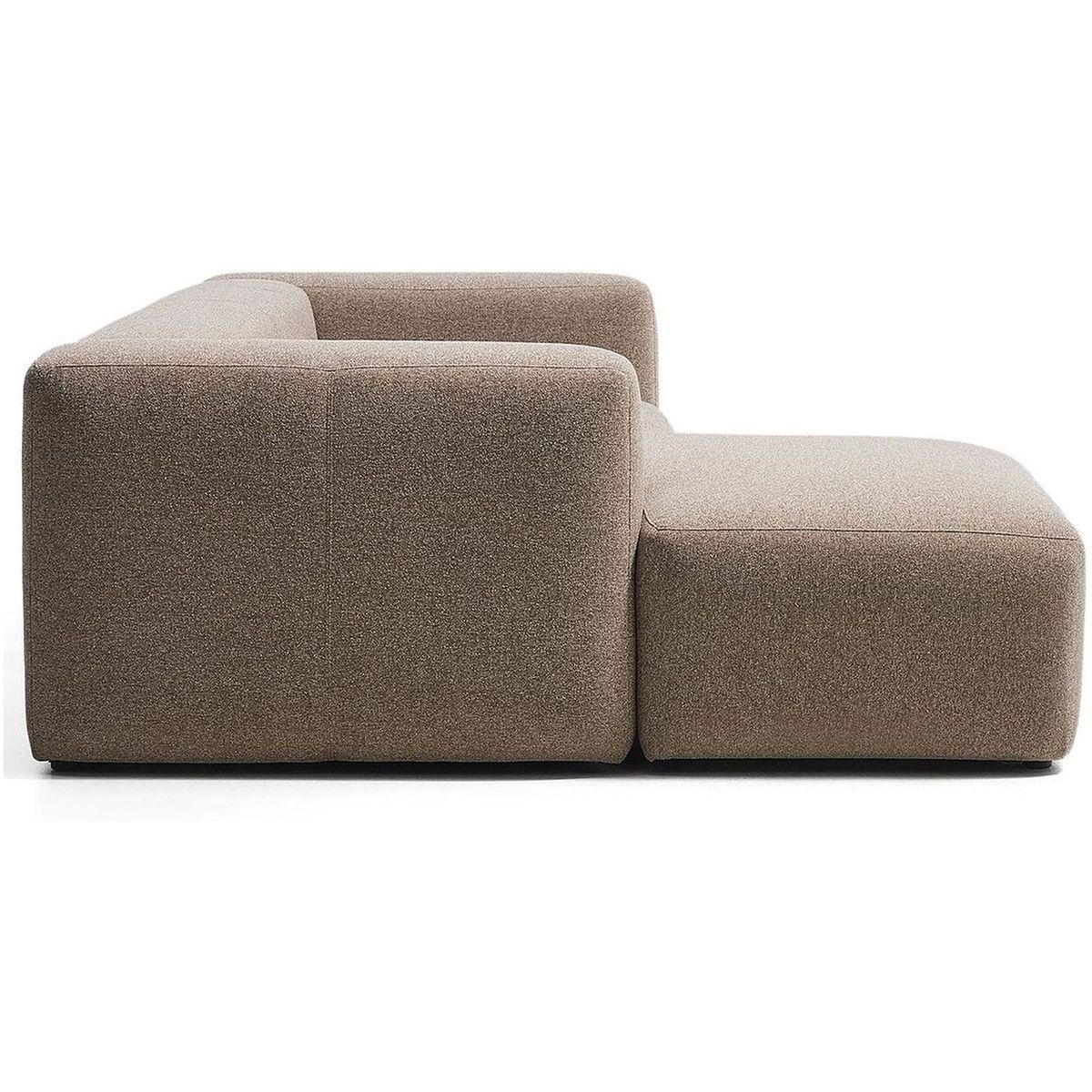 2-Sitzer-Sofa Blok mit Chaiselongue links in brauner Chenille 240 cm FSC Mix Credit