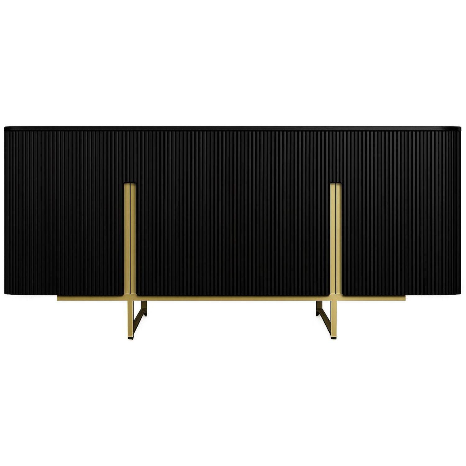 Sideboard abgerundet Cazeno Gold Mangoholz schwarz 160