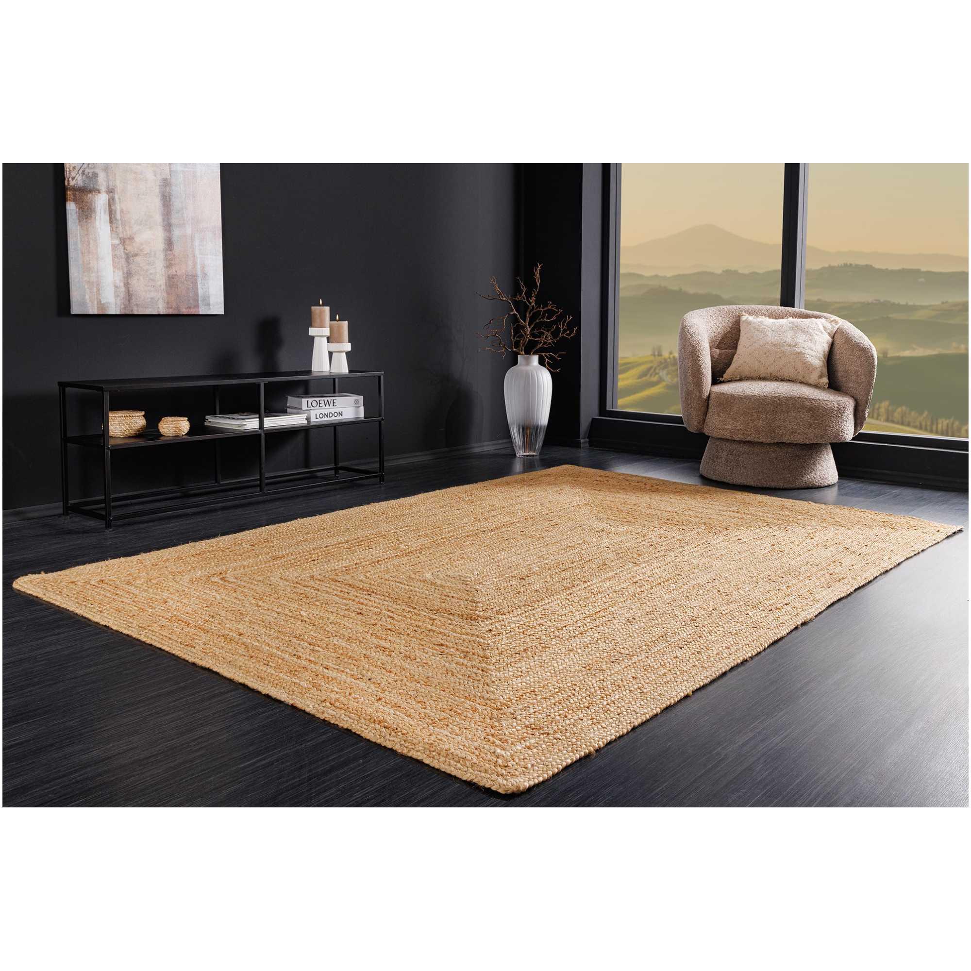 Teppich rechteckig Jute natur 160x230