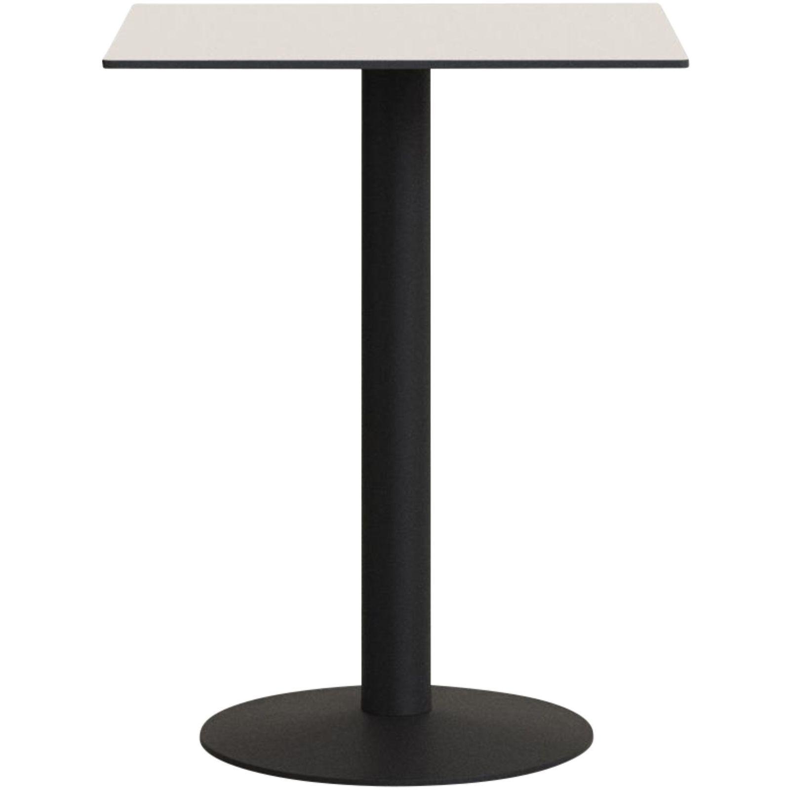 Garten Bartisch quadratisch Outdoor Esilda HPL-Platte weiss Gestell Metall schwarz 60x60