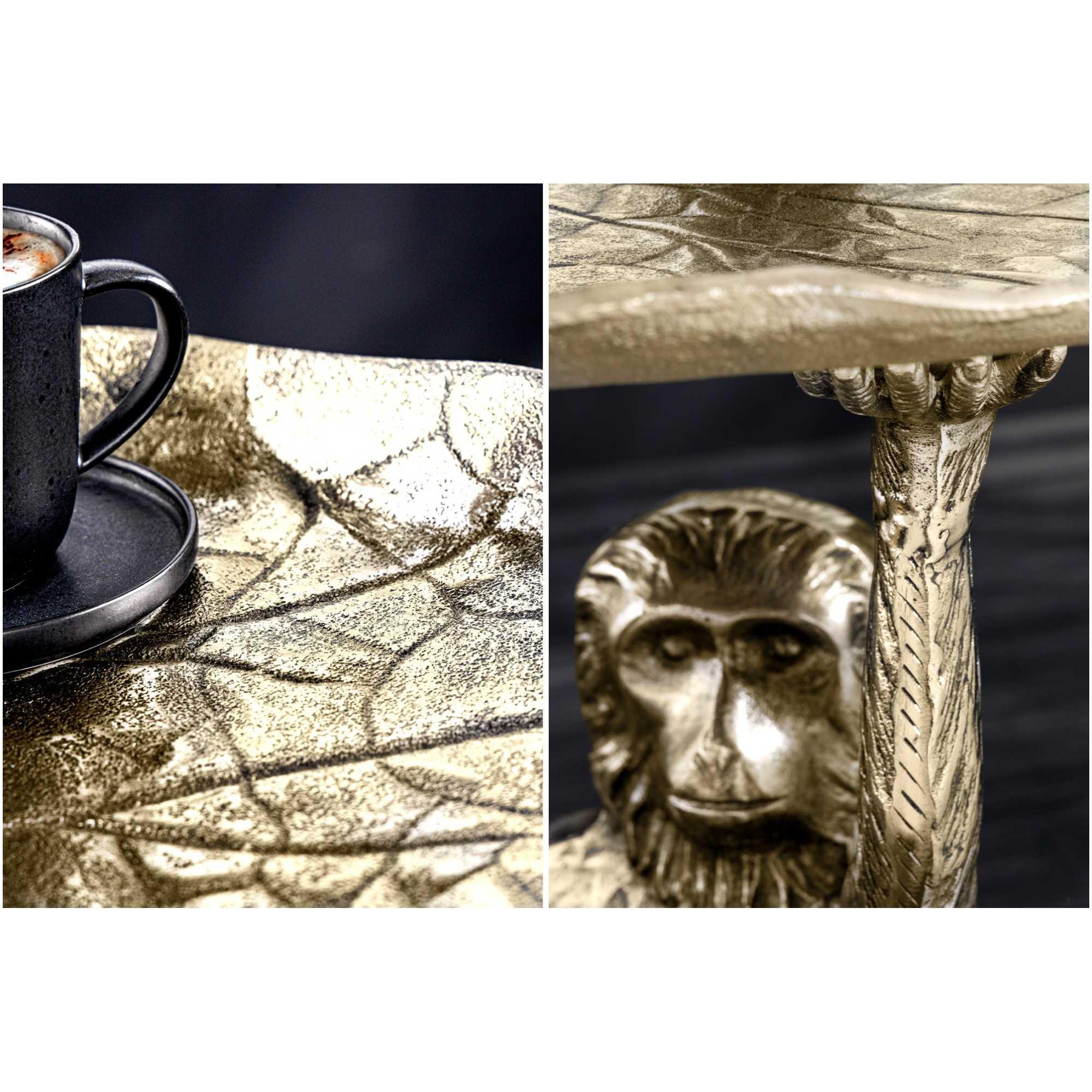 Beistelltisch Affe Metall gold