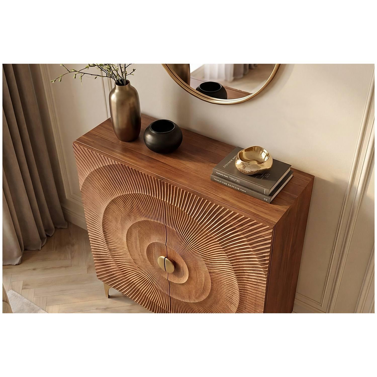 Hochkommode Himalaya Mangoholz braun 100x120