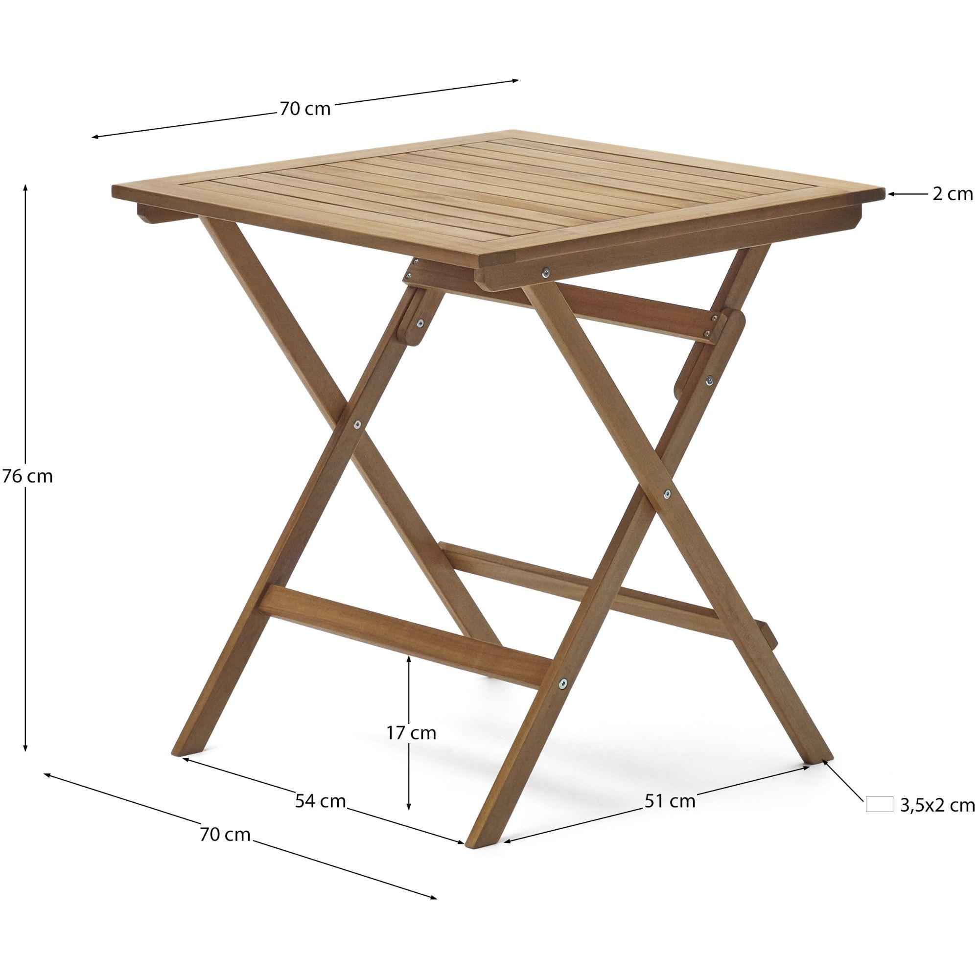 Gartenklapptisch Sadirar aus massivem Akazienholz 70x70