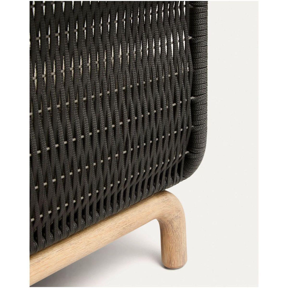 Gartensofa 2-Sitzer Alipa Akazienholz massiv Seil dunkelgrau 165
