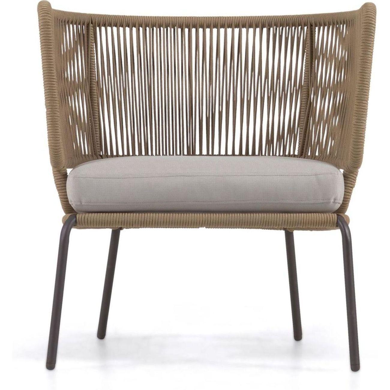 Gartensessel Aluminium Seil beige