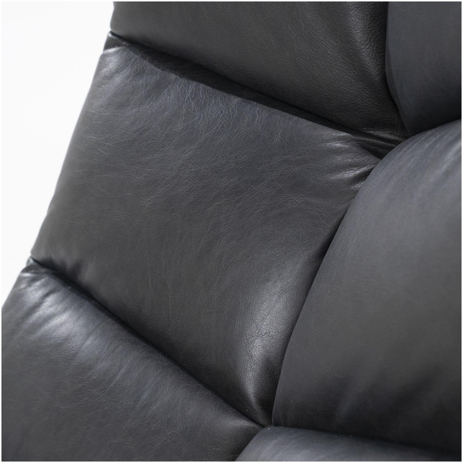Drehsessel Relax Boxer Echtleder schwarz