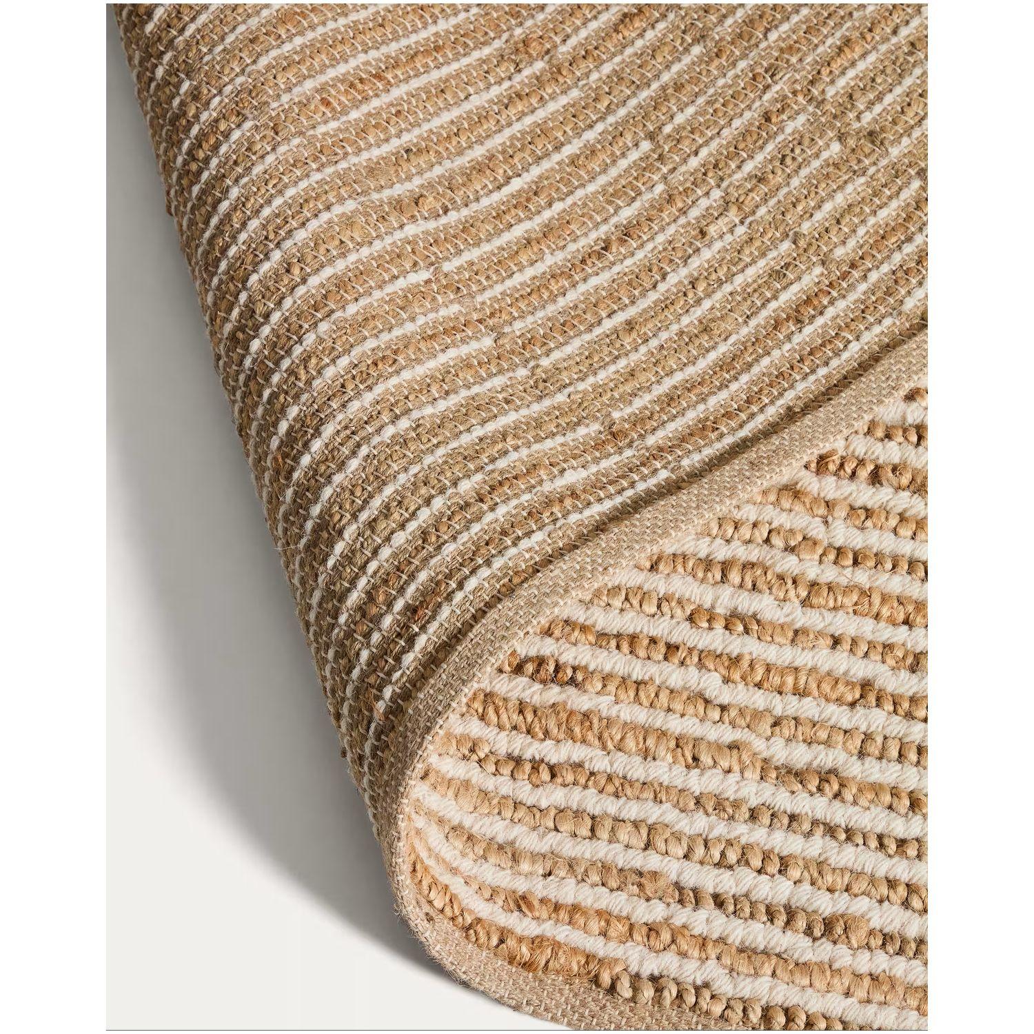 Teppich Derule aus Jute und Wolle in Beige 230x160