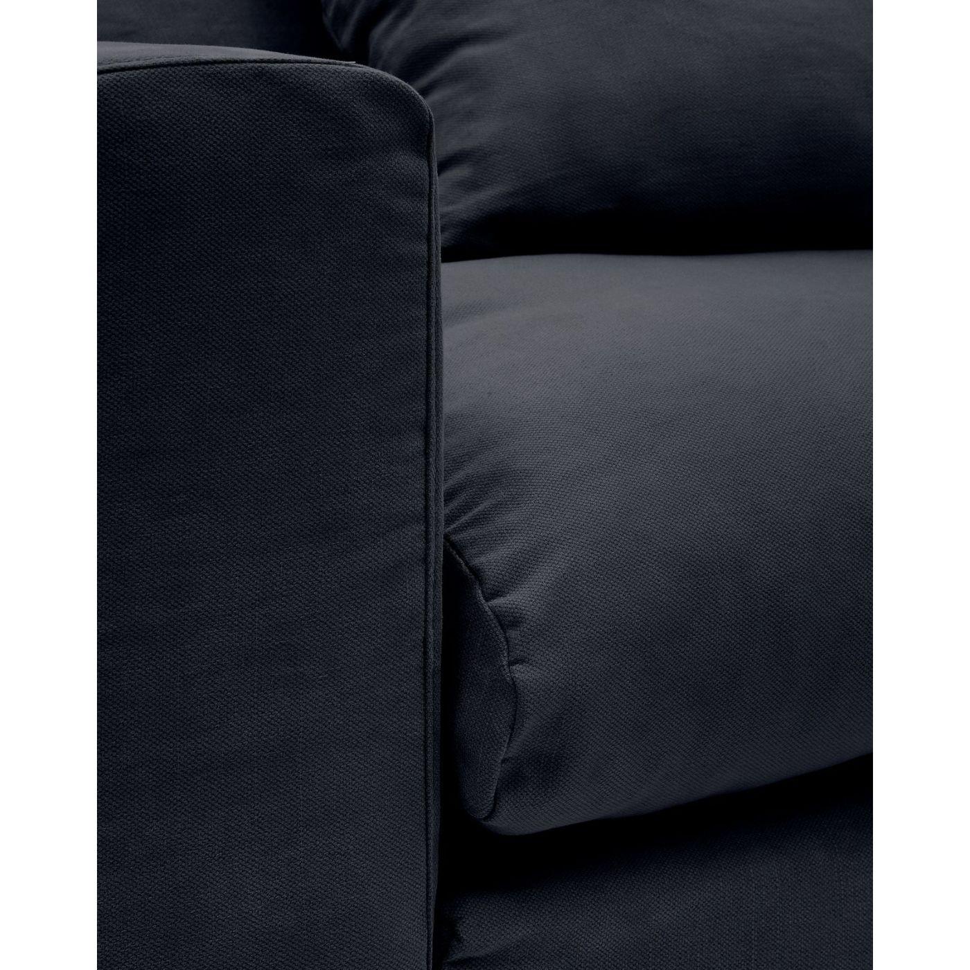 Bezug für Nora Loveseat Sessel aus Leinen und Baumwolle anthrazitgrau