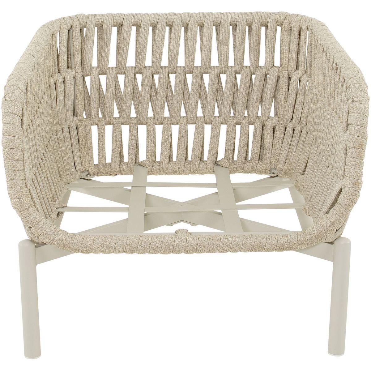 Garten Loungesessel Philip Aluminium Seil beige