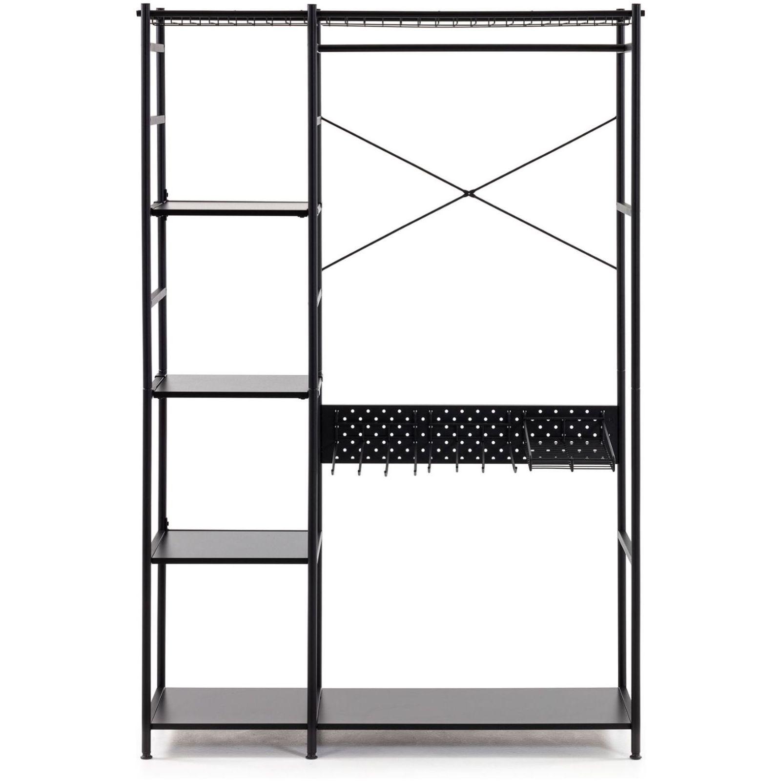 Garderobenregal Storn Schrank Metall schwarz 120x182