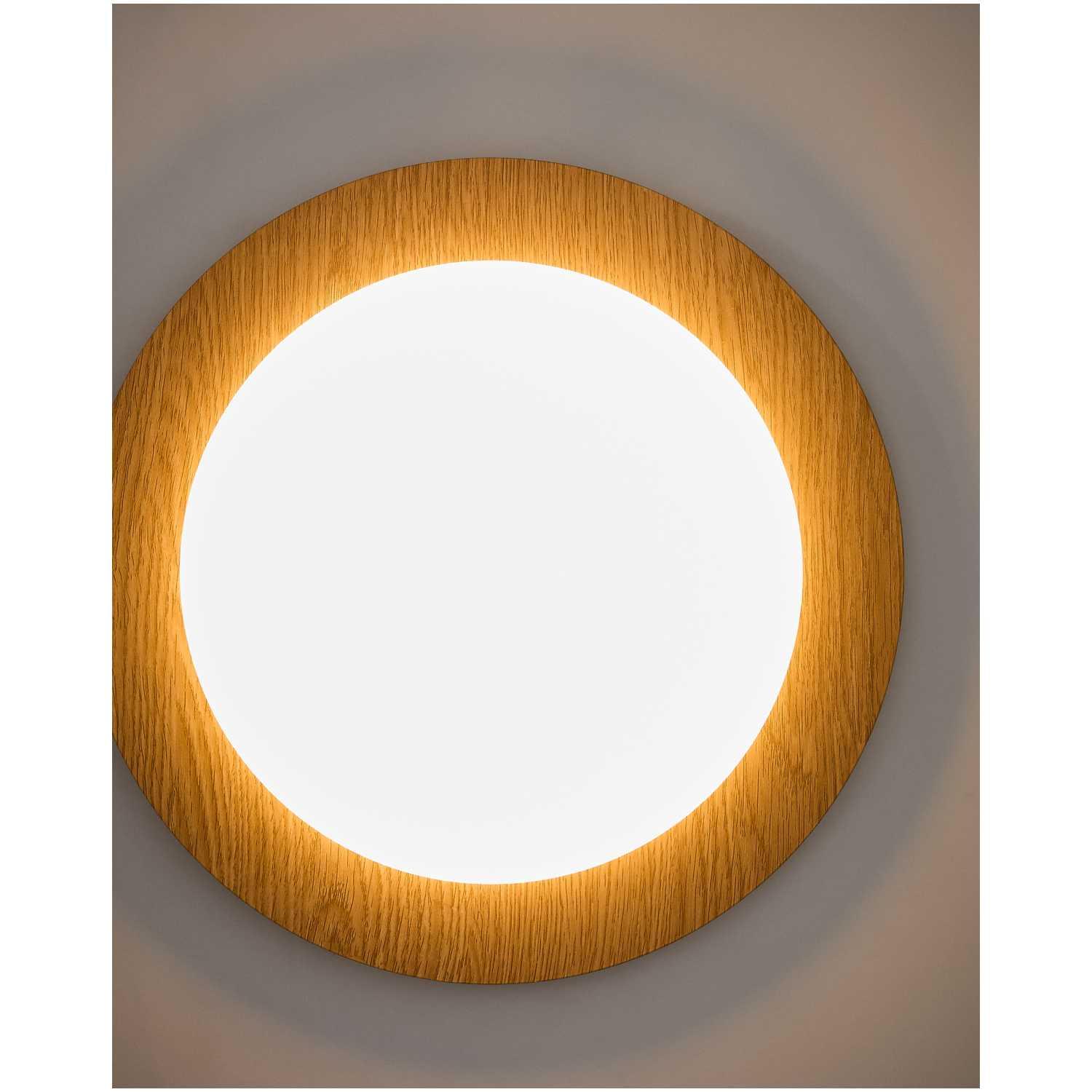 Deckenleuchte Novae Metall gebürstet Holzoptik hell Glas matt 40x40 (mit LED-Beleuchtung)