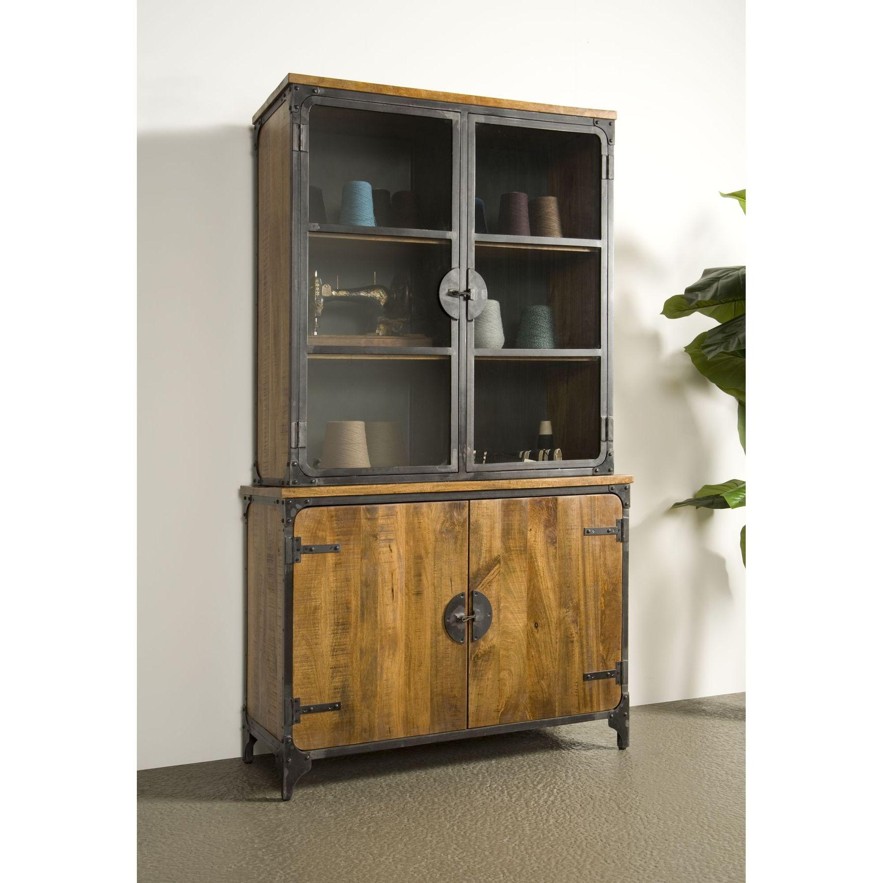 Buffetschrank Castle 120x210 Mangoholz Metall