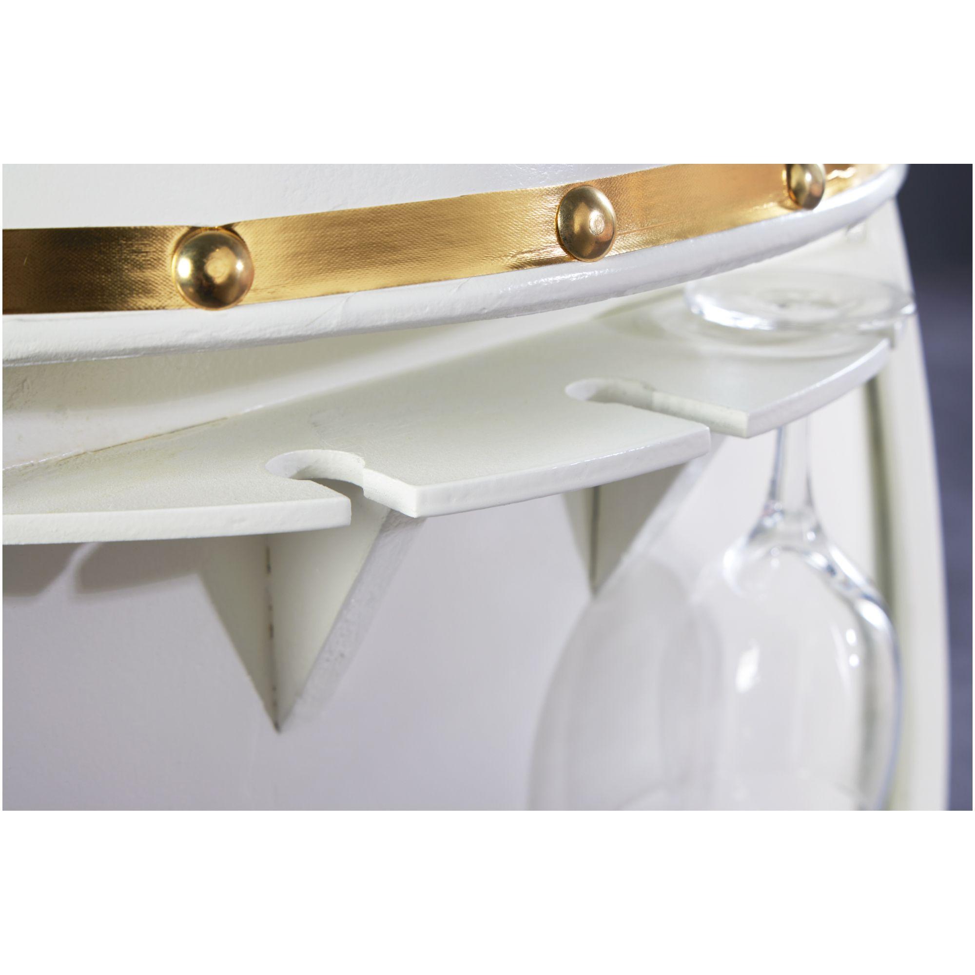 Weinfass White Barrel 65cm weiss gold