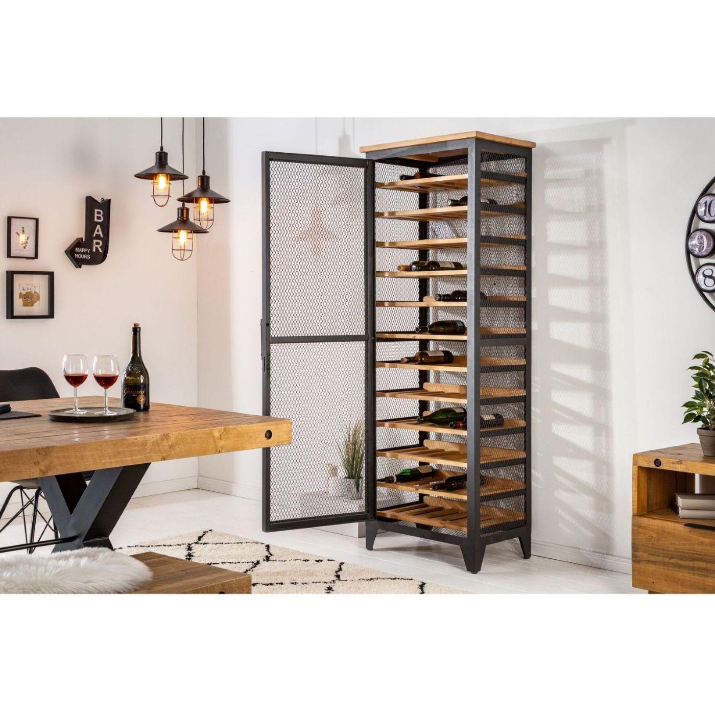 Weinschrank Winery 184cm Pinienholz natur
