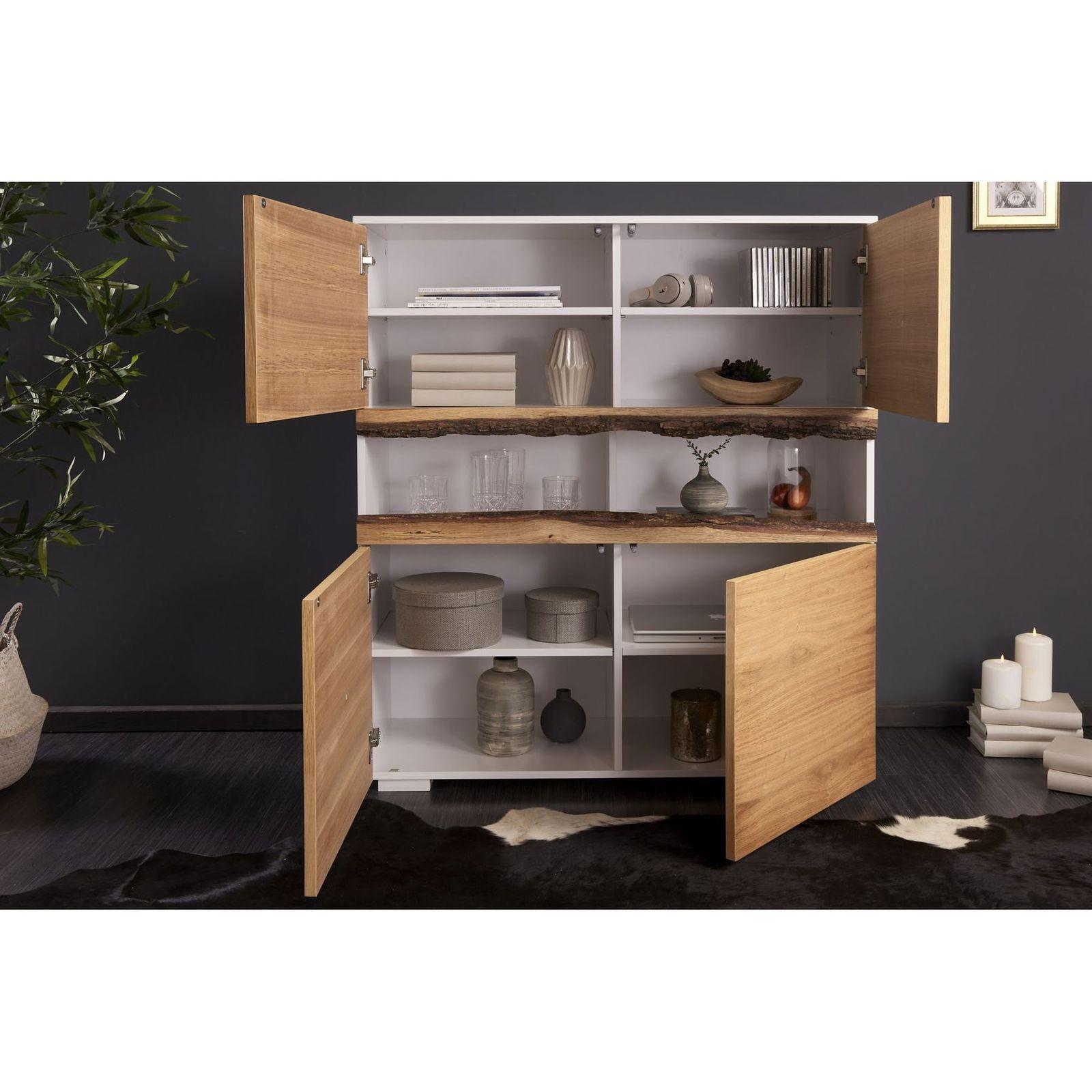 Highboard Modern House 100x115 weiss Eiche