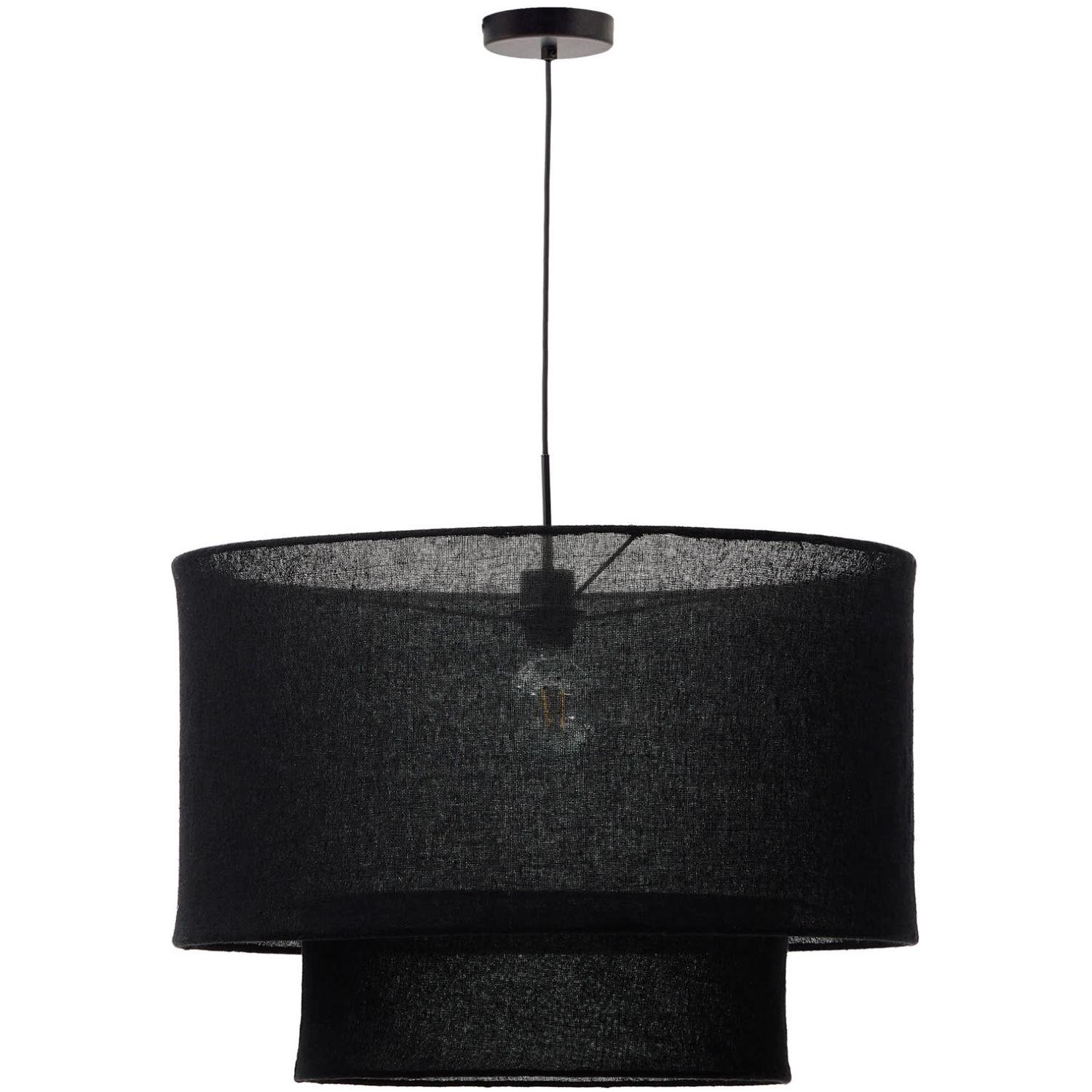 Lampenschirm für Deckenlampe Mariela Leine schwarz 60x60