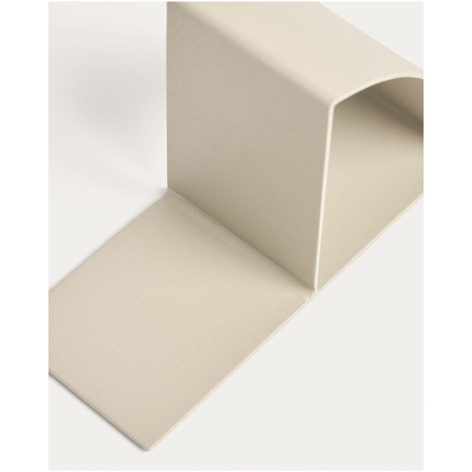 Buchstütze Mistra aus Eisen in Beige