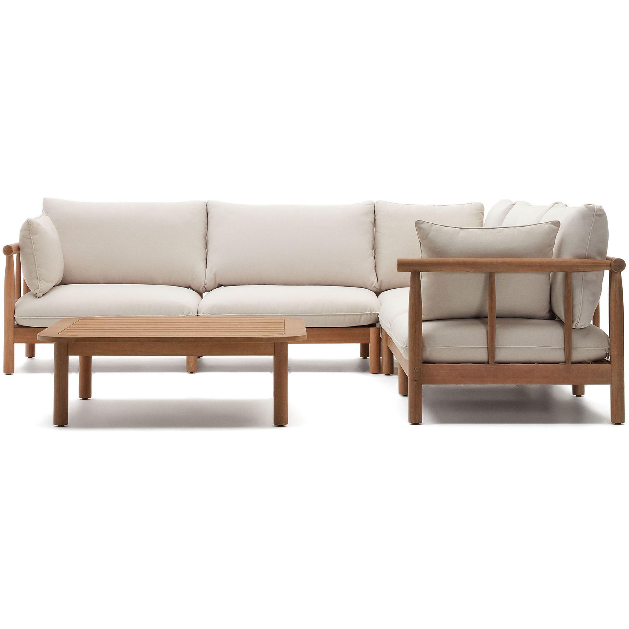 Eck-Gartenlounge Sacova massives Eukalyptusholz 280x280