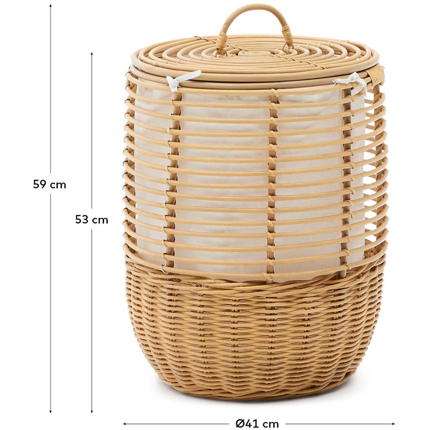 Wäschekorb Liora aus Rattan 70 cm