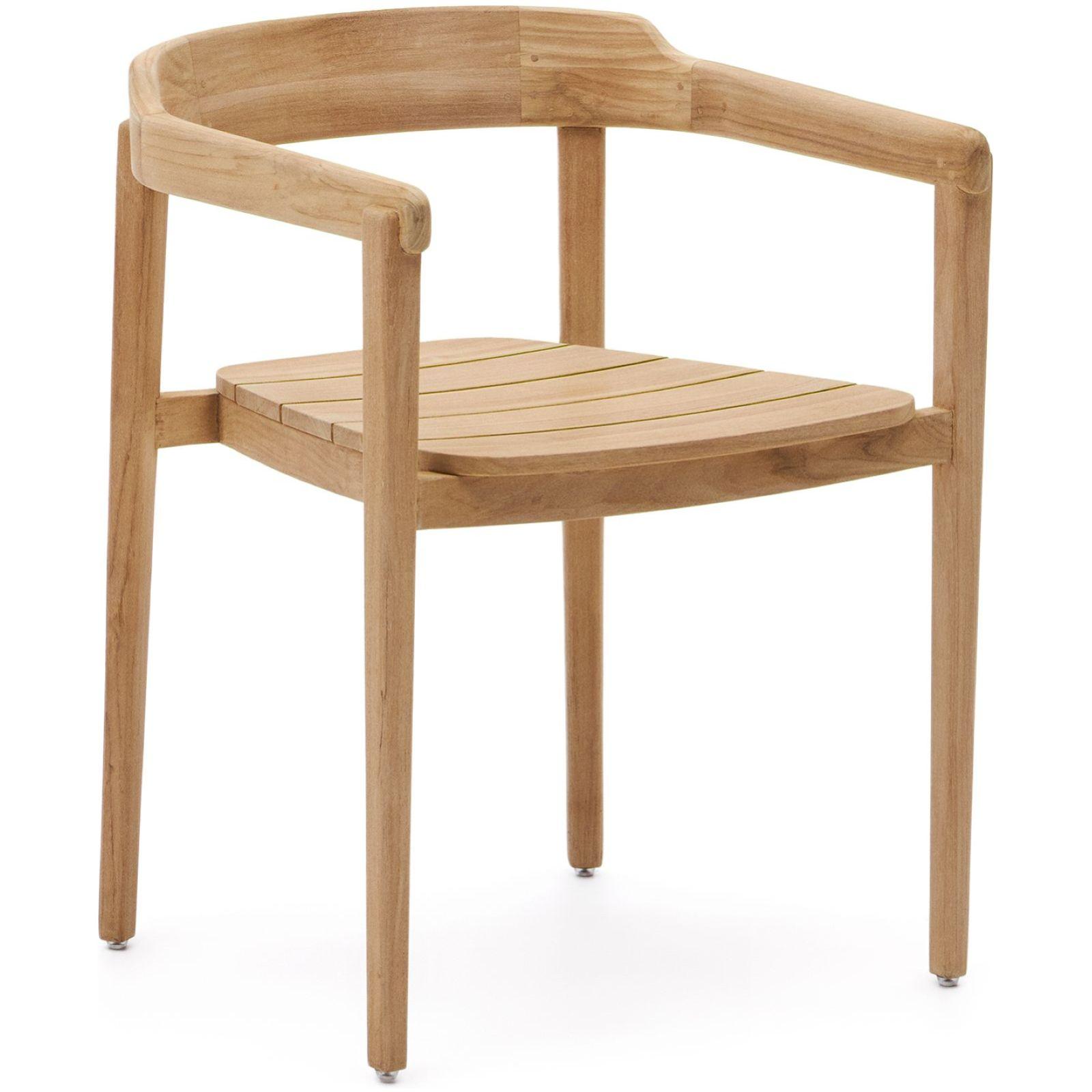 Garten Holzstuhl Icaro stapelbar massives Teakholz natur 100% FSC