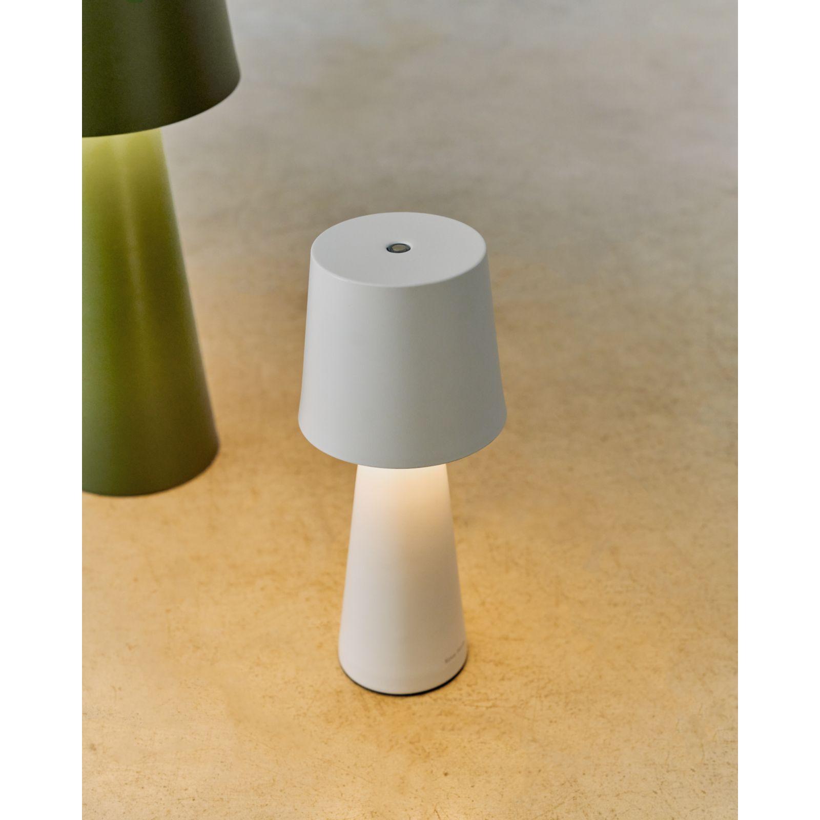 Arenys Outdoor Tischlampe klein aus Metall mit grauem Lackfinish LED