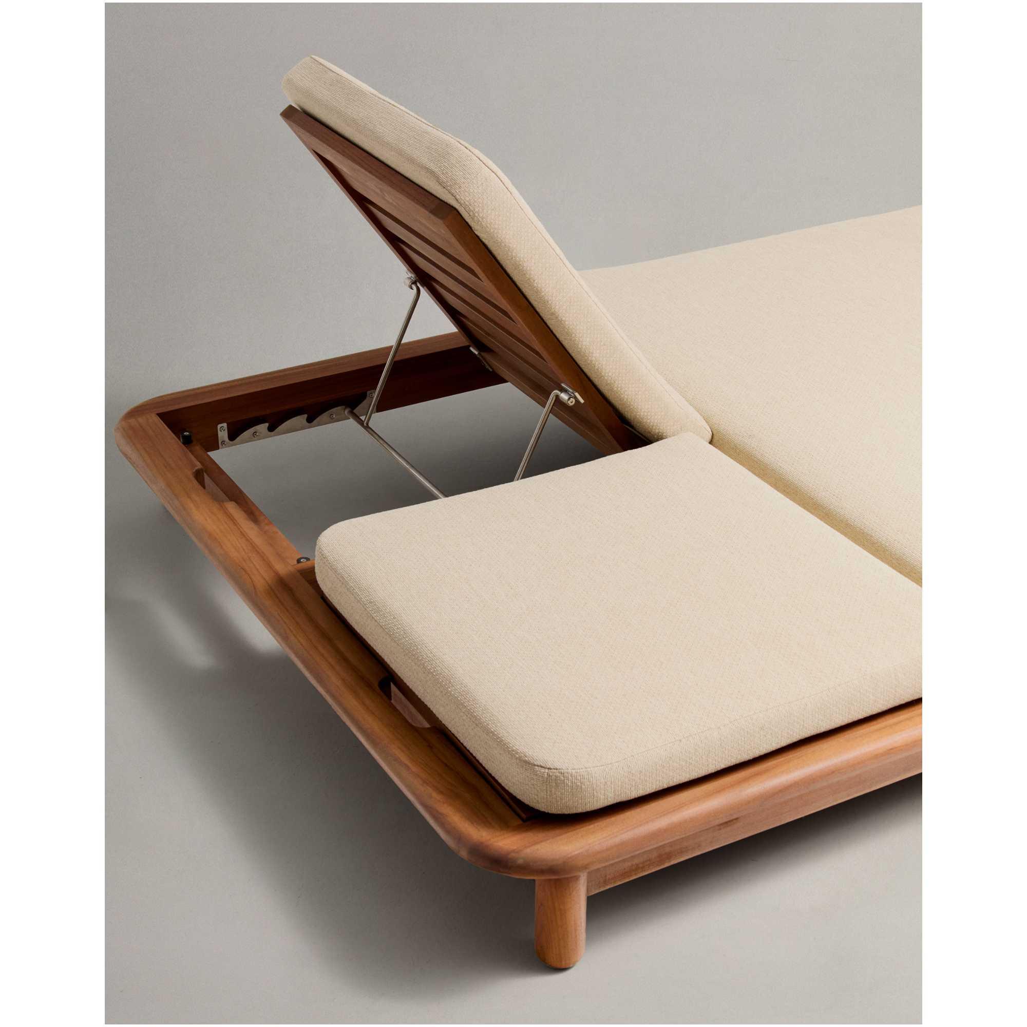 2er-Sonnenliege doppel Turqueta aus massivem Teakholz FSC 100%