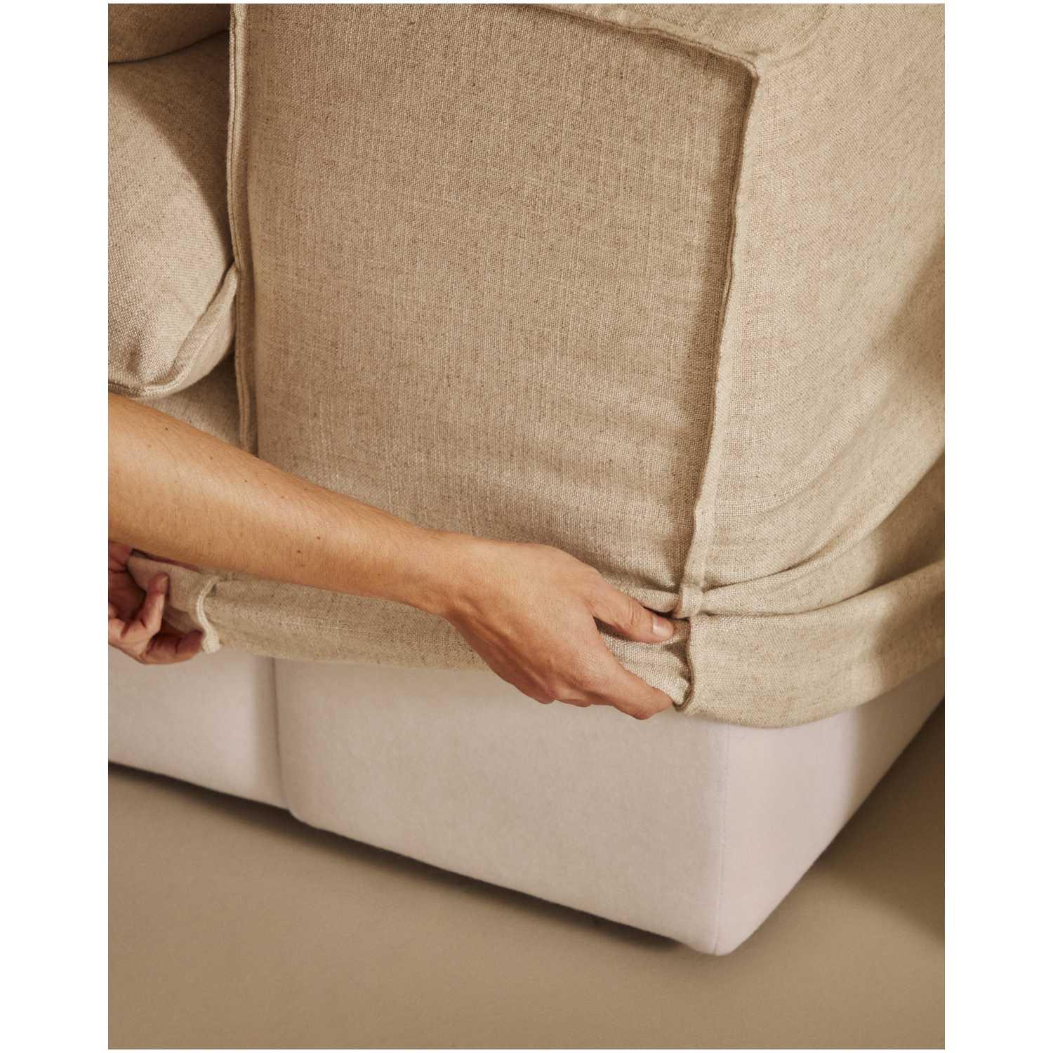 Bezug für Sofa Anarela 240 in beigem Leinen