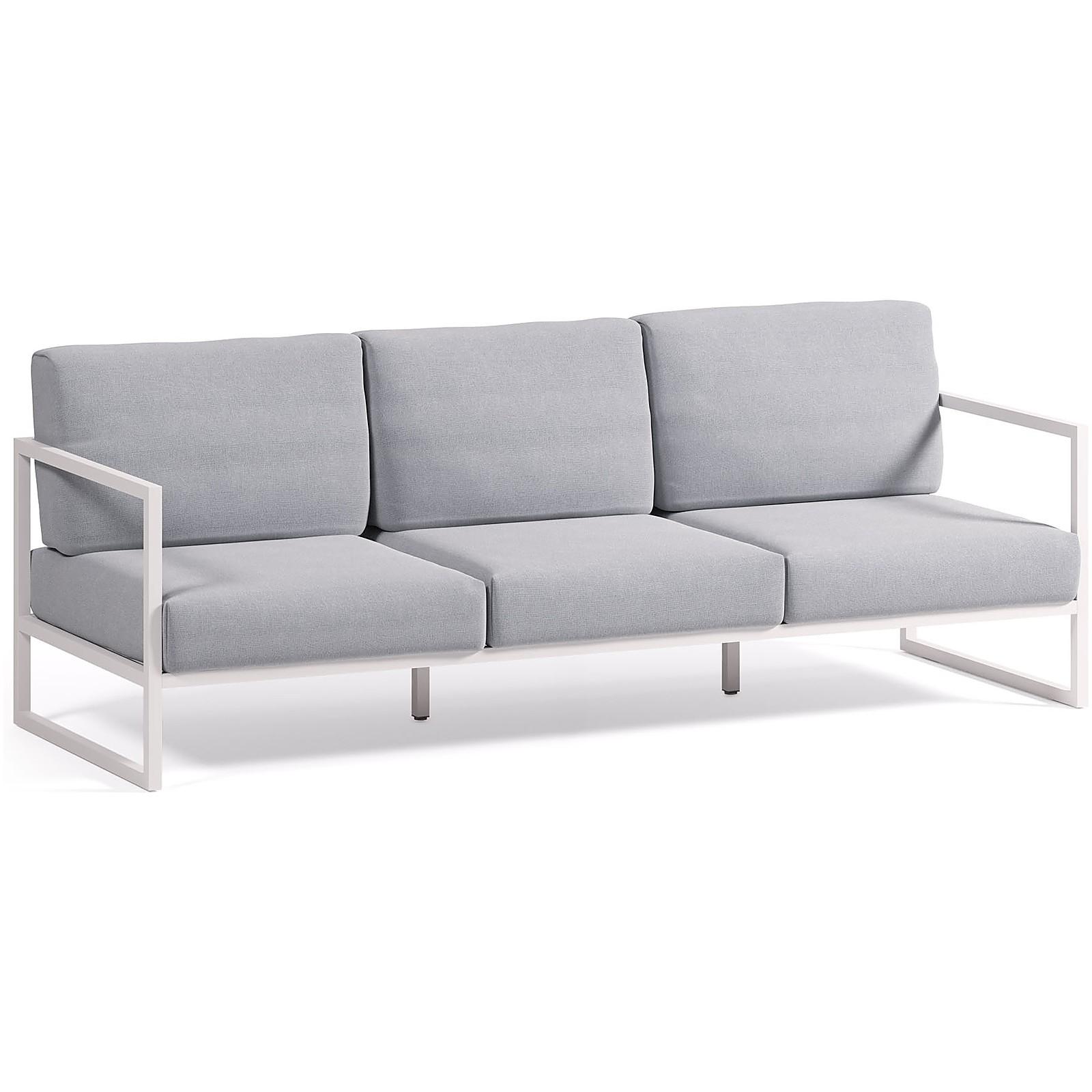 Comova 3-Sitzer-Sofa 100% outdoor blau und Aluminium weiss 222 cm