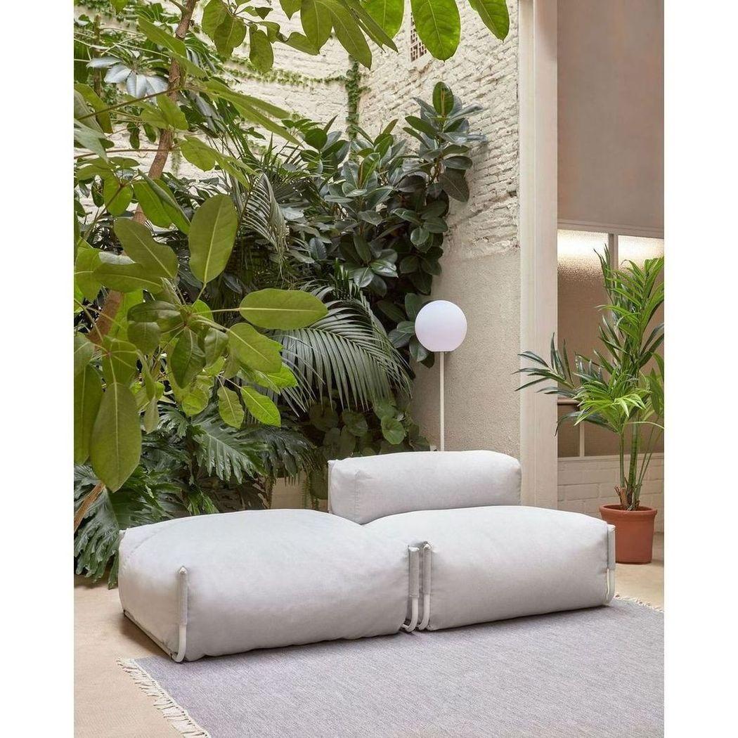 Gartenhocker Outdoor Square hellgrau 101x101