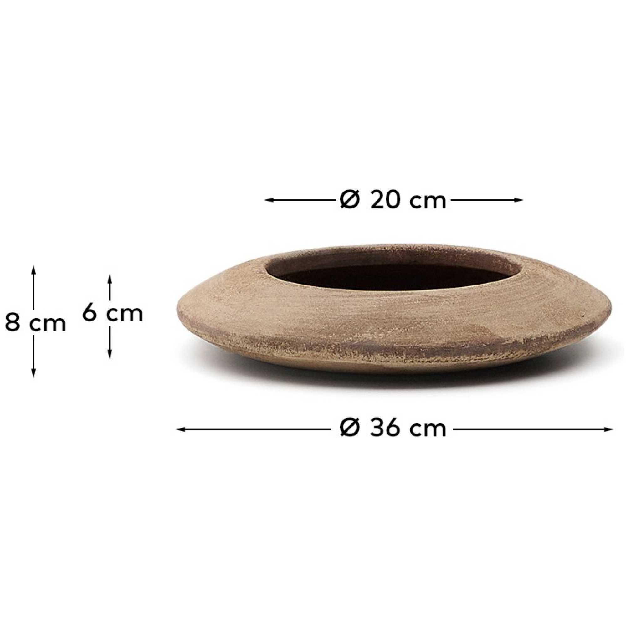 Blumentopf rund Rivor Terrakotta mit Finish in natürlichem Farbton 36x36