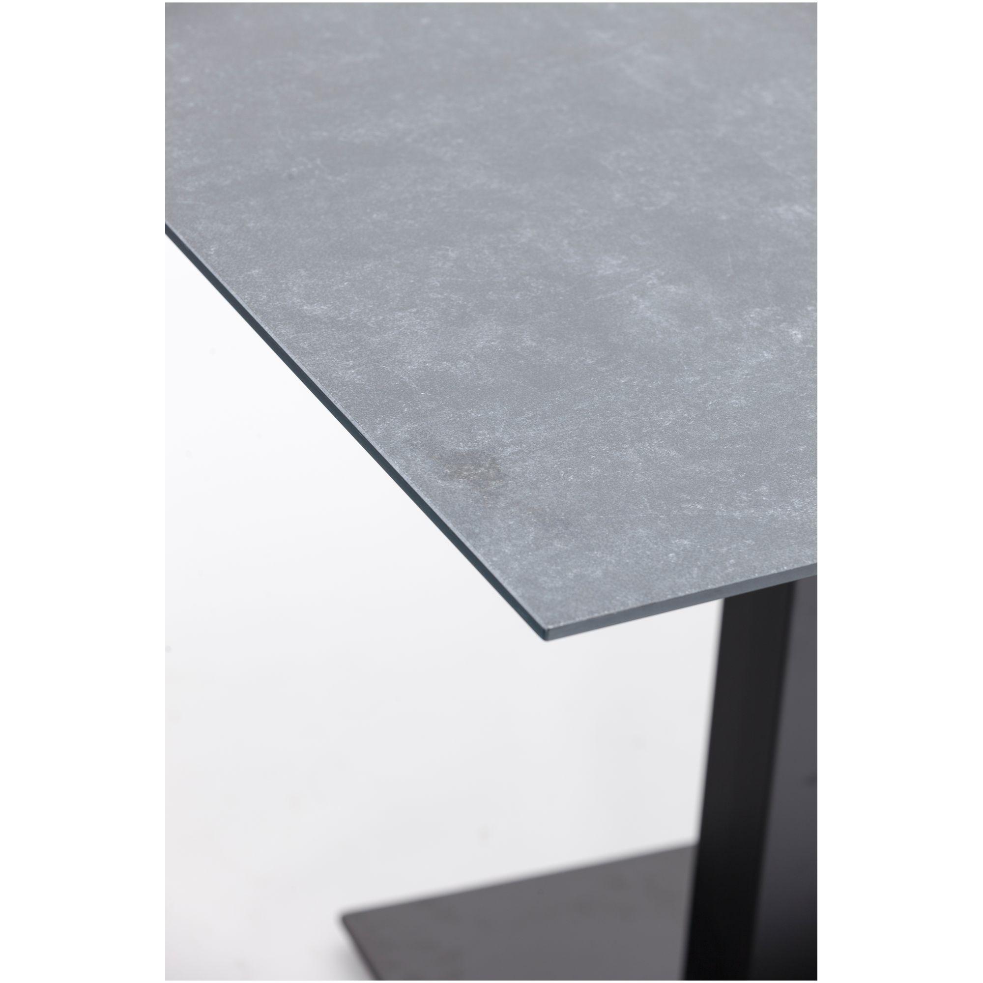 Gartentisch quadratisch Bistro 1 Metall schwarz matt Platte Keramikdekor 80x80