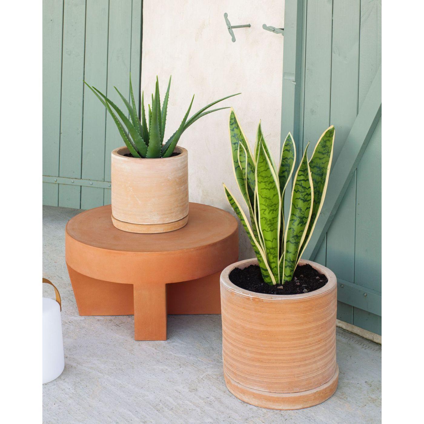 Blumentopf Karlina Terrakotta mit Teller (2er-Set)