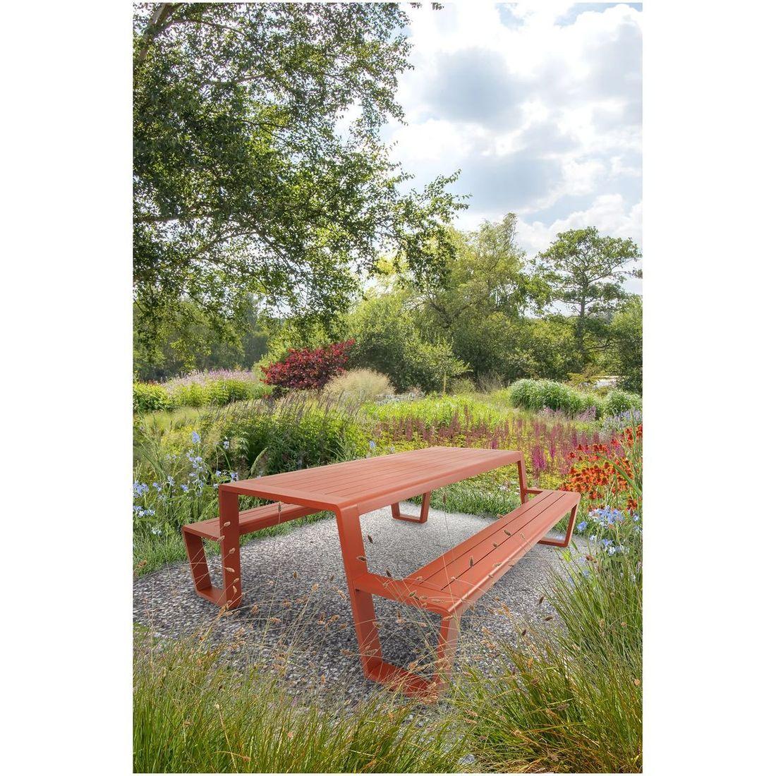 Garten Picknick Tischset Essgruppe Aluminium rot