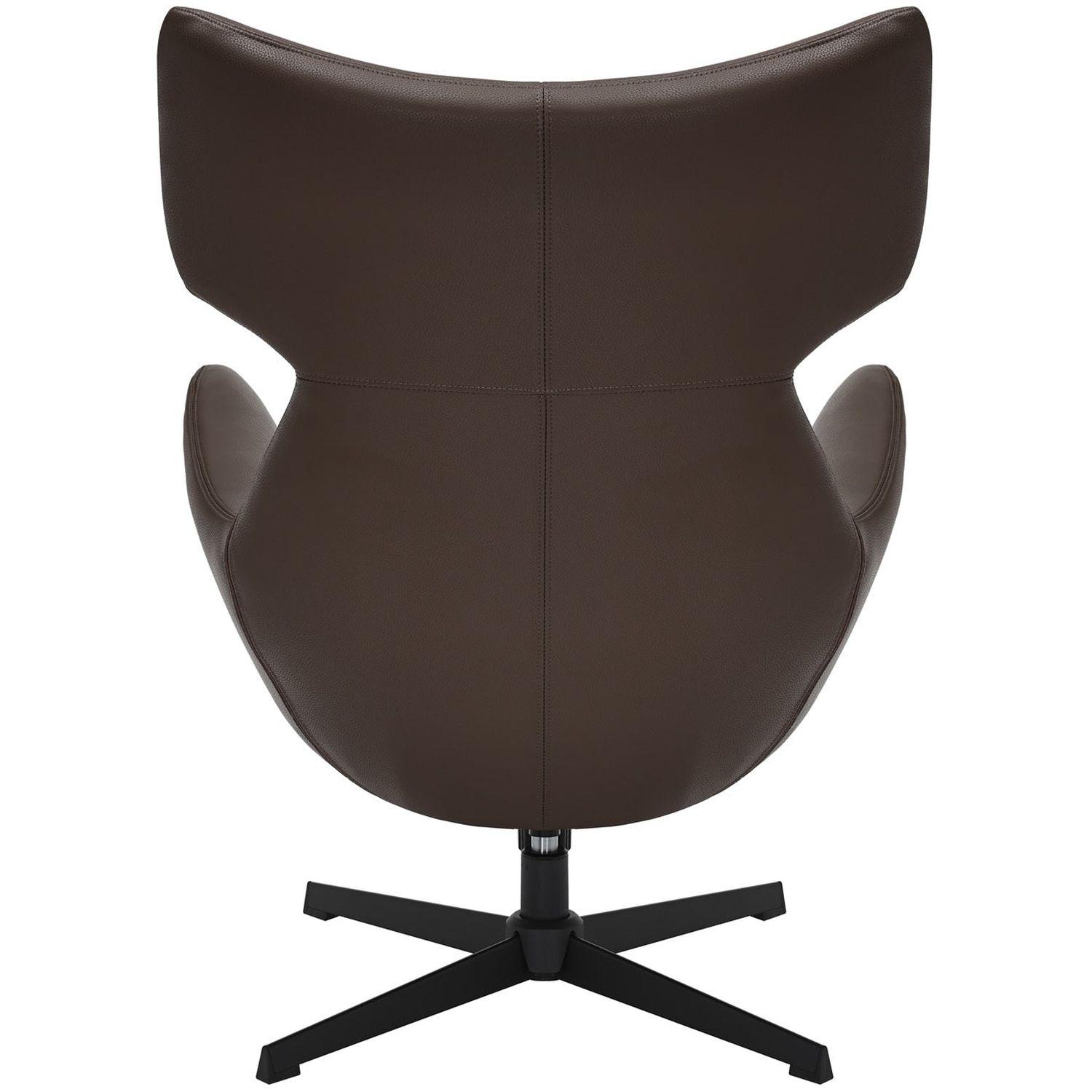 Relaxsessel drehbar Vana Kunstleder braun Metall schwarz