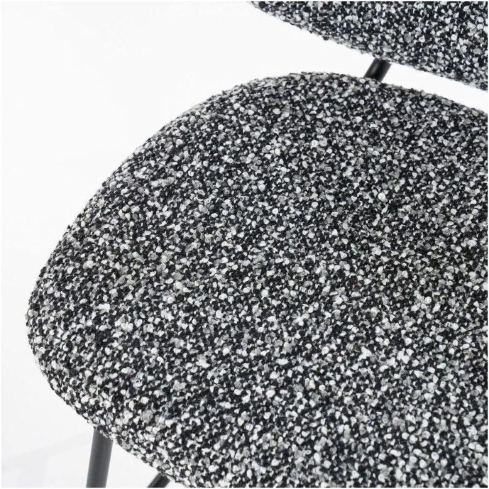 Barhocker Bella Bouclé Stoff schwarz Sitzhöhe 66