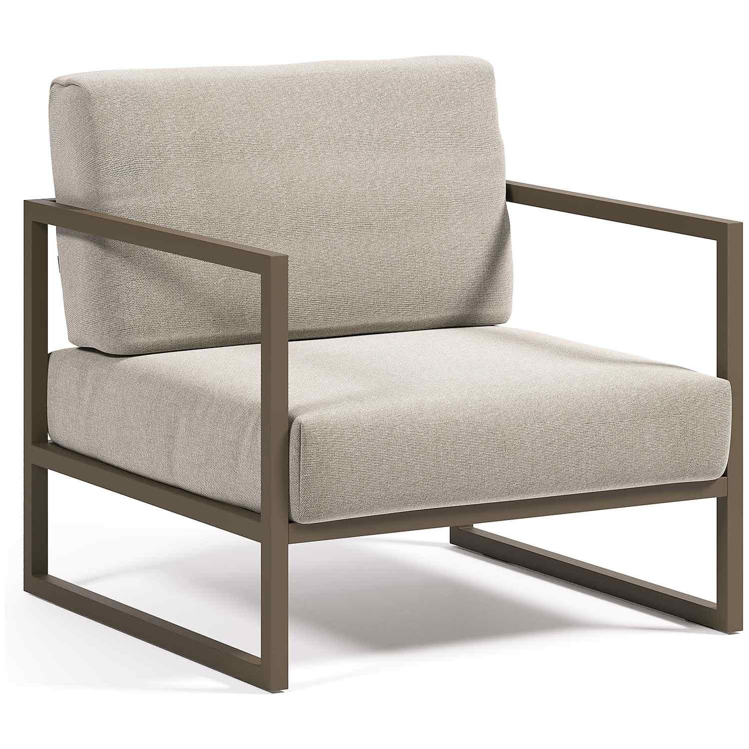 Comova Sessel 100% outdoor hellgrau und Aluminium grün