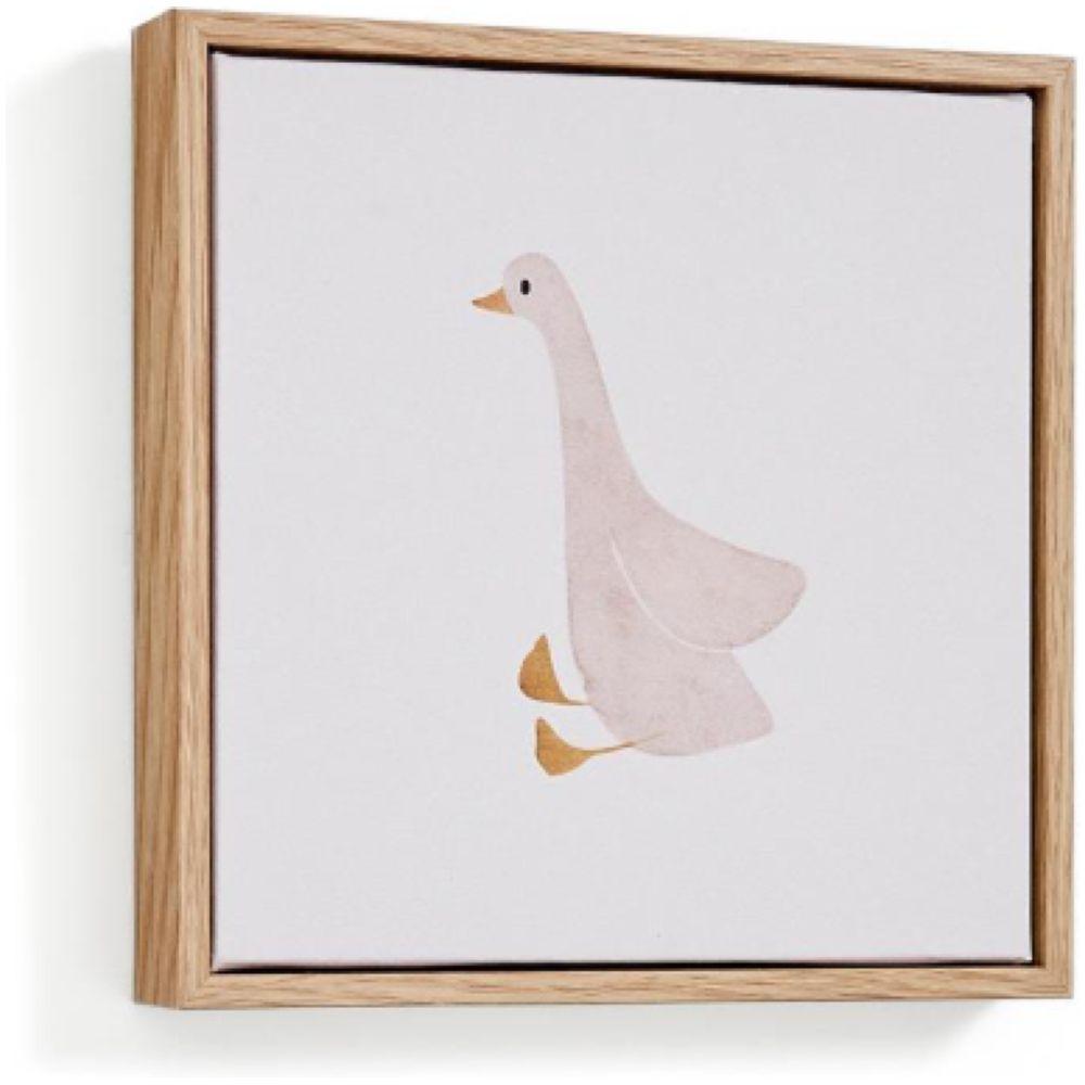 Bild Milu mit Gans beige und weiss 20x20