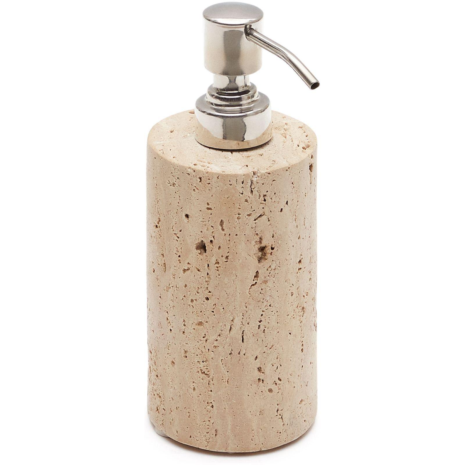Macre Seifenspender aus Travertin in Beige