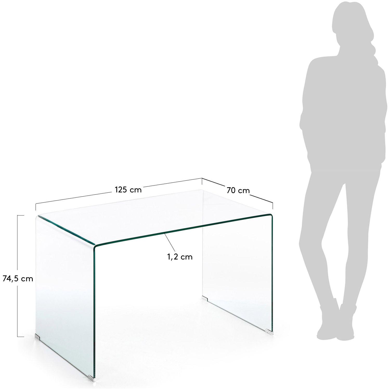 Schreibtisch Burano Glas transparent 125x70