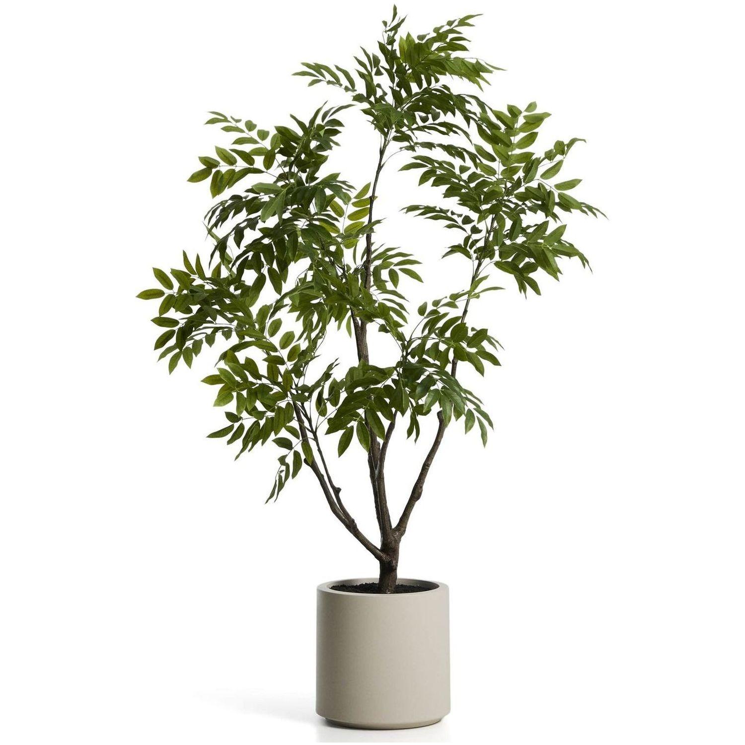Kunstpflanze künstlicher Essigbaum mit weissem Topf 185